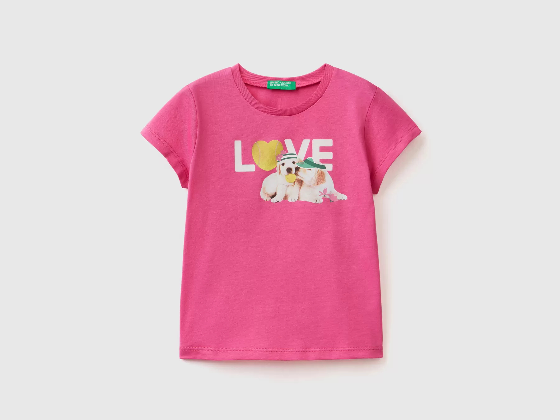 Benetton T-Shirt Con Stampa Fotografica Fucsia Fashion