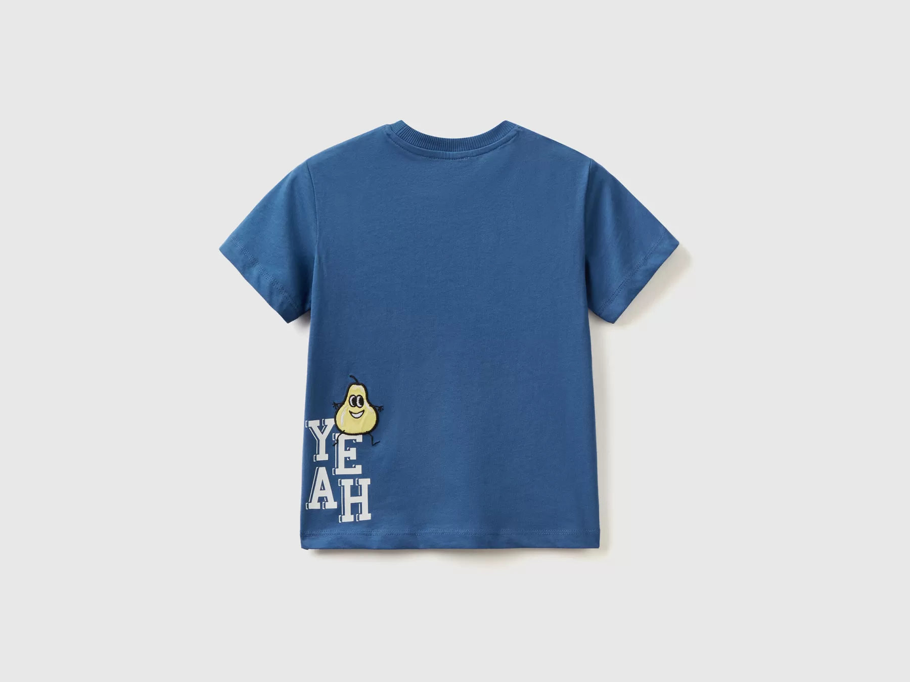 Benetton T-Shirt Con Stampa Fronte E Retro Bluette Cheap