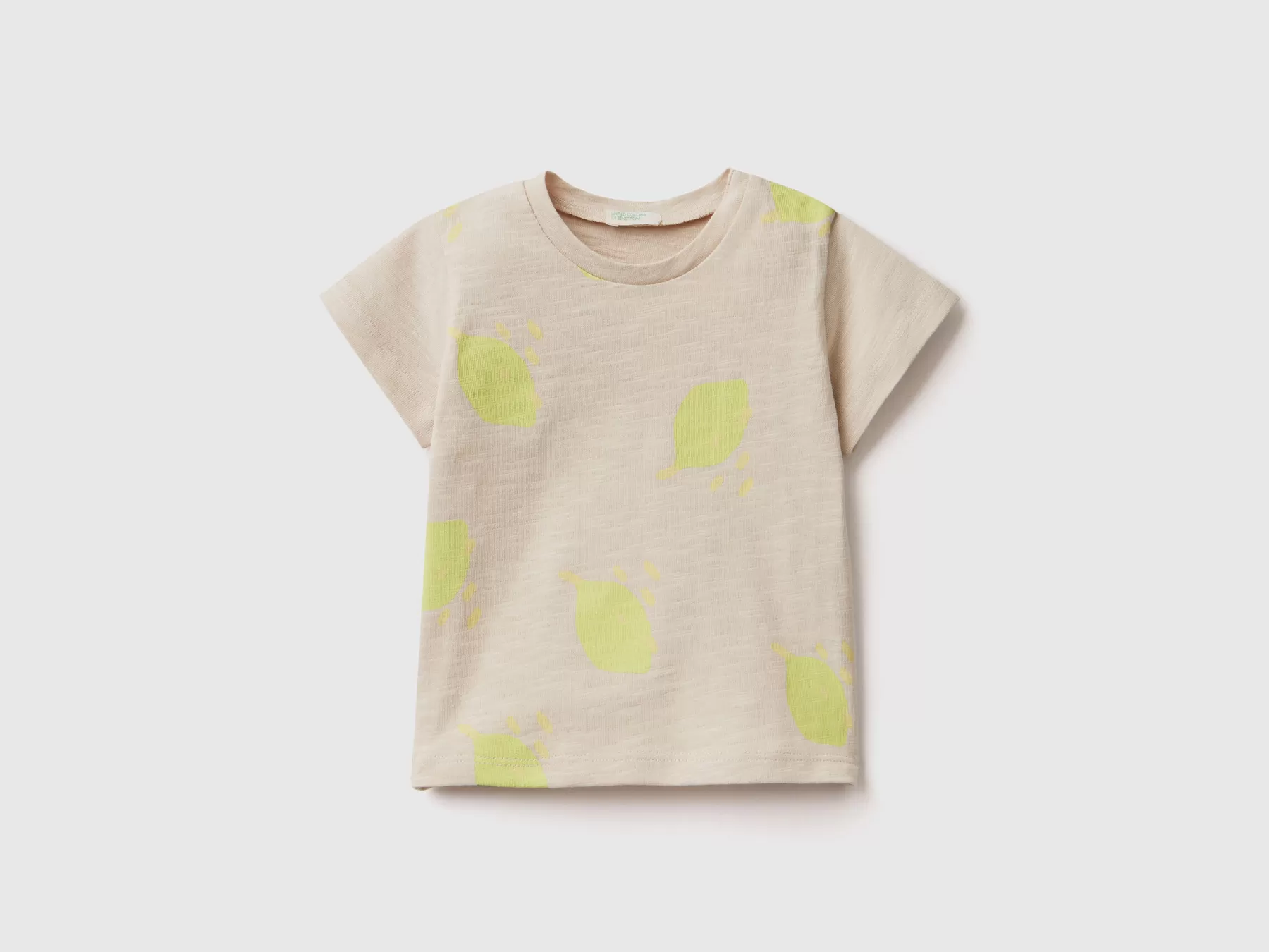 Benetton T-Shirt Con Stampa Frutta Beige Store