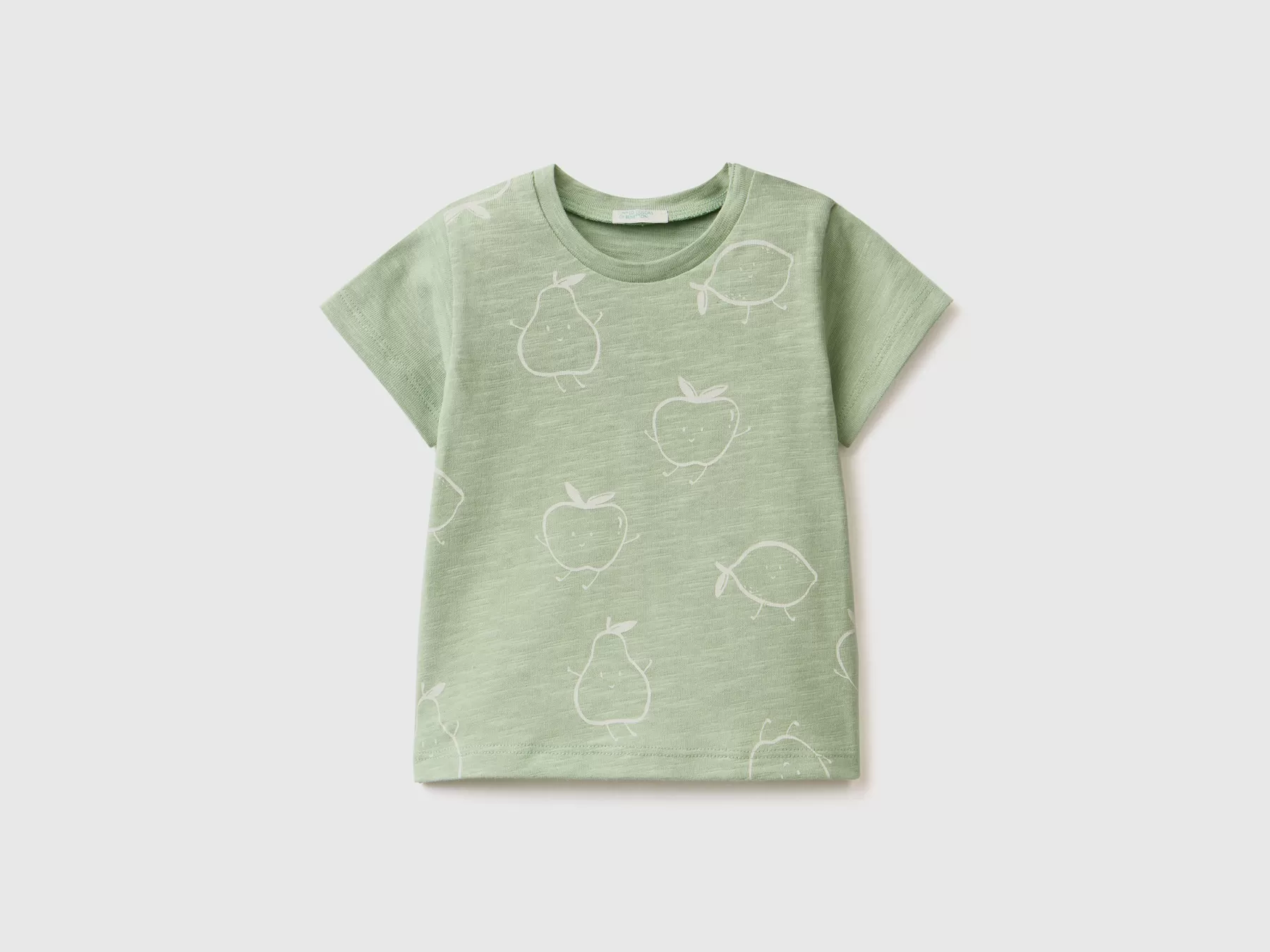 Benetton T-Shirt Con Stampa Frutta Verde Chiaro Fashion