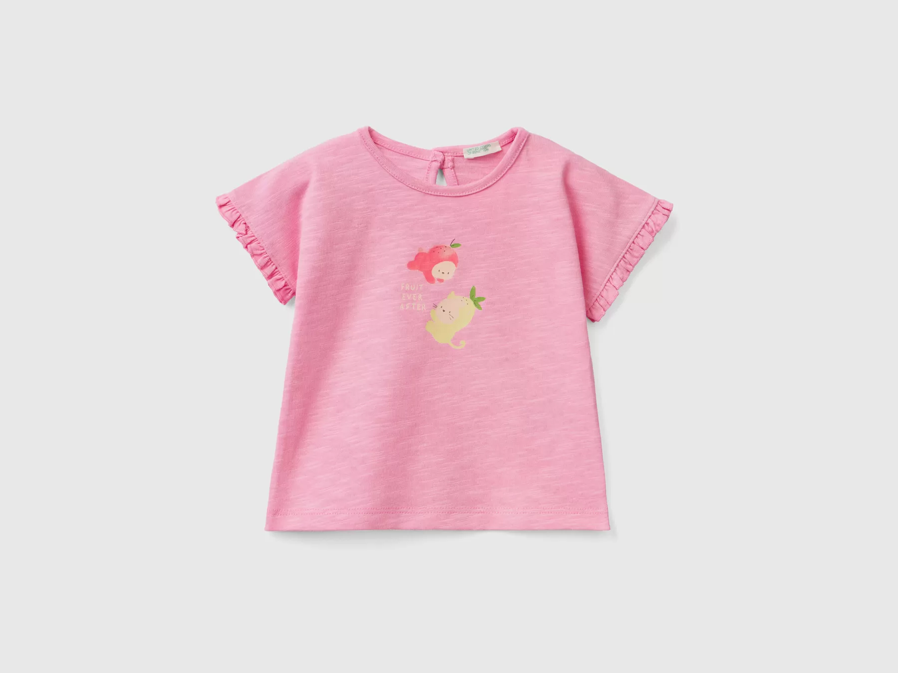 Benetton T-Shirt Con Stampa Frutta Rosa Clearance