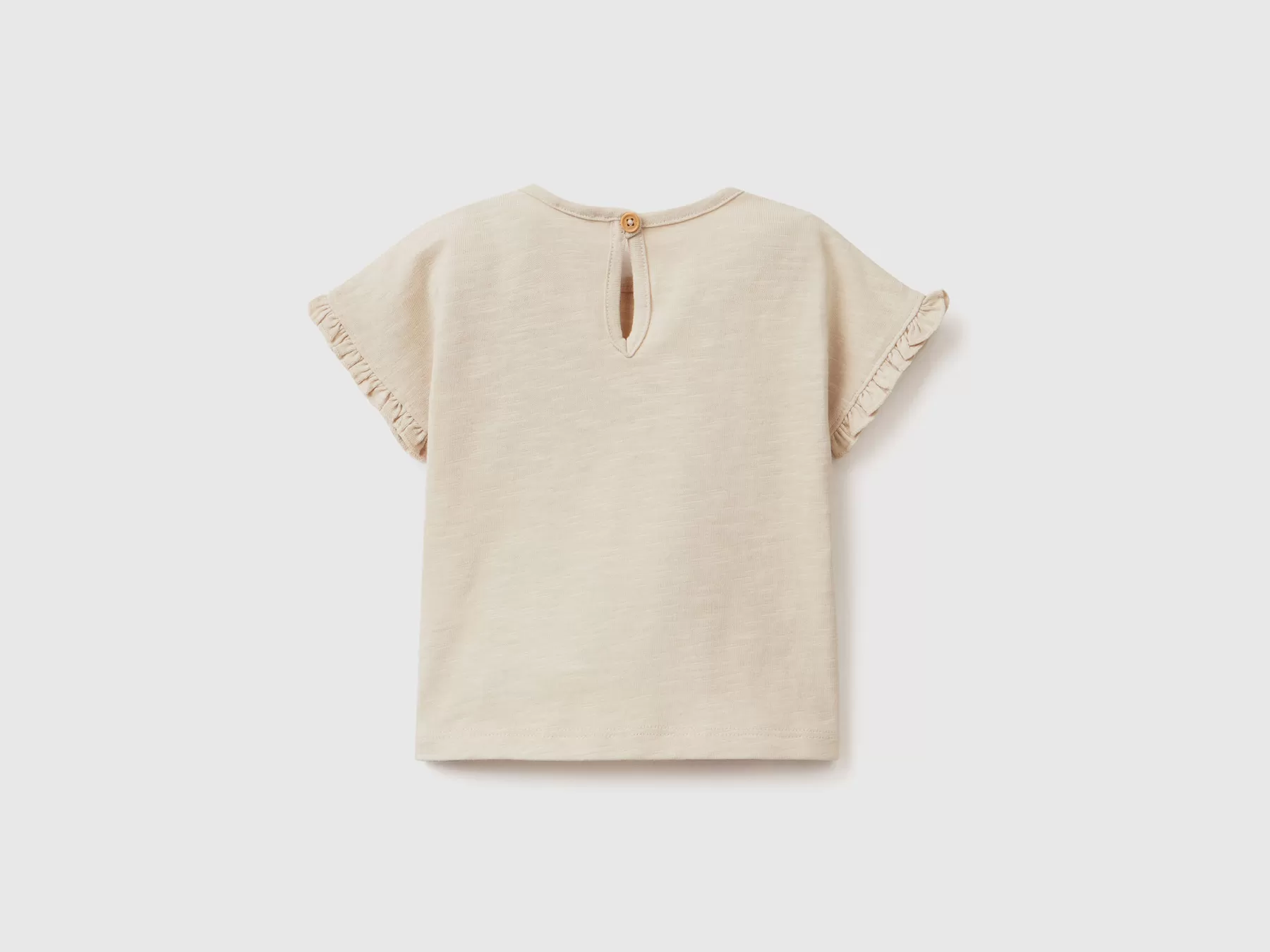 Benetton T-Shirt Con Stampa Frutta Beige Fashion