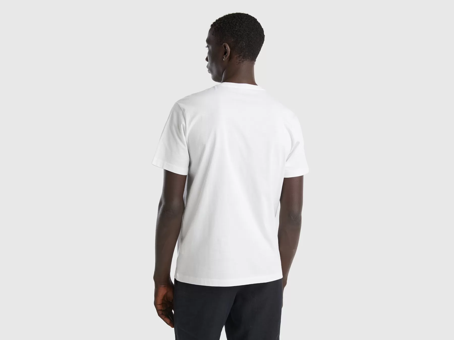 Benetton T-Shirt Con Stampa In Puro Cotone Bianco Panna Store