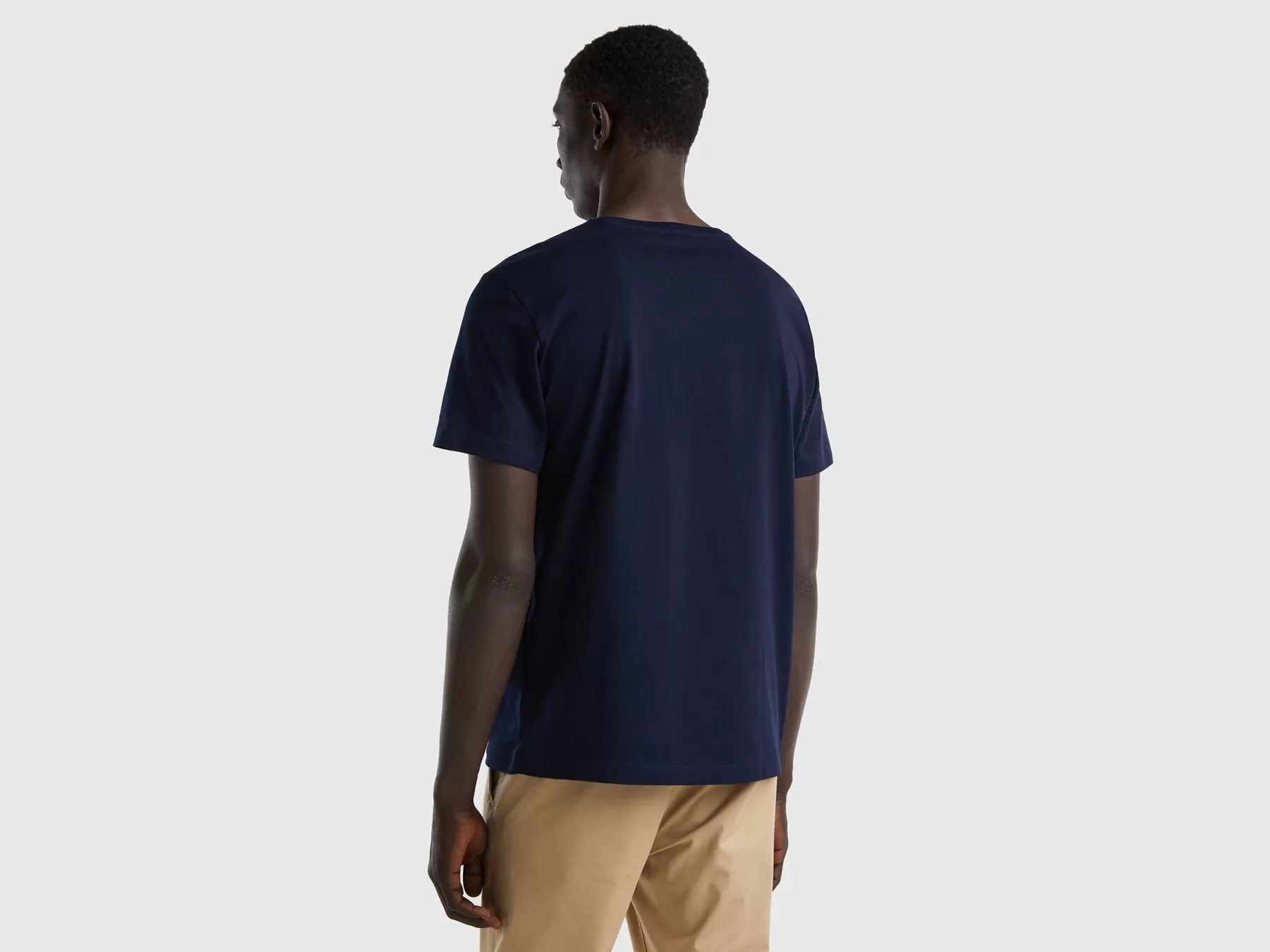 Benetton T-Shirt Con Stampa In Puro Cotone Blu Scuro Store