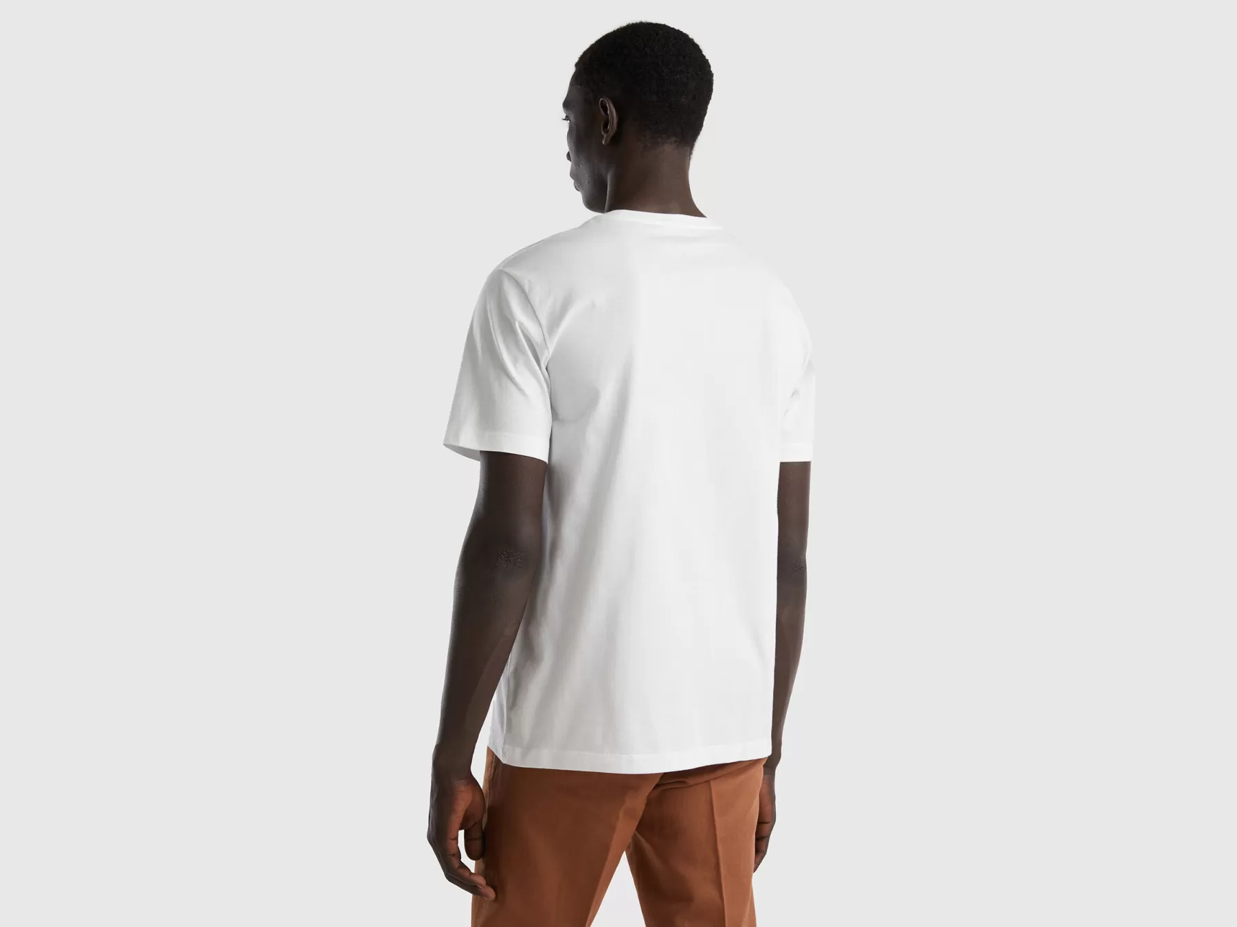 Benetton T-Shirt Con Stampa In Puro Cotone Bianco Flash Sale