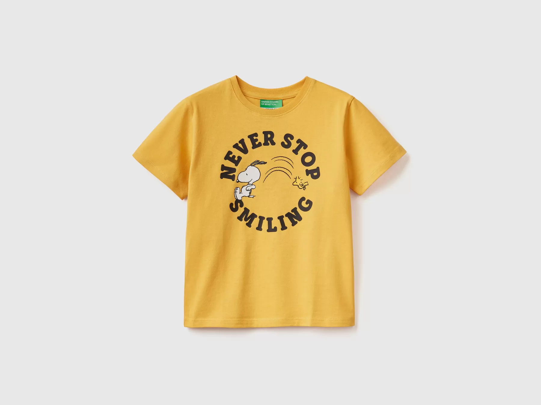 Benetton T-Shirt Con Stampa Peanuts Giallo Sale