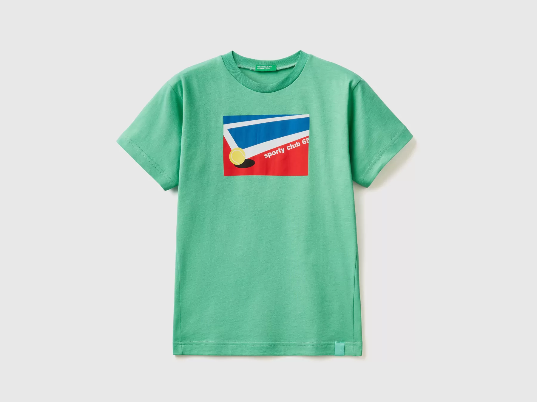 Benetton T-Shirt Con Stampa Tennis Verde Cheap