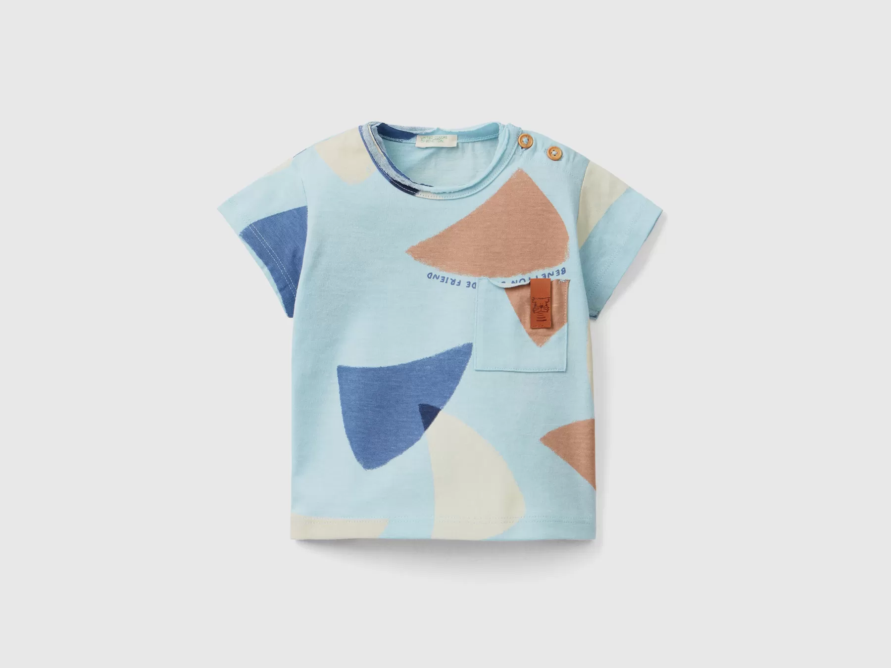 Benetton T-Shirt Con Stampa Vele Azzurro Cheap