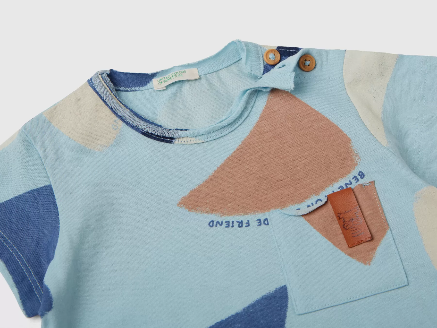 Benetton T-Shirt Con Stampa Vele Azzurro Cheap