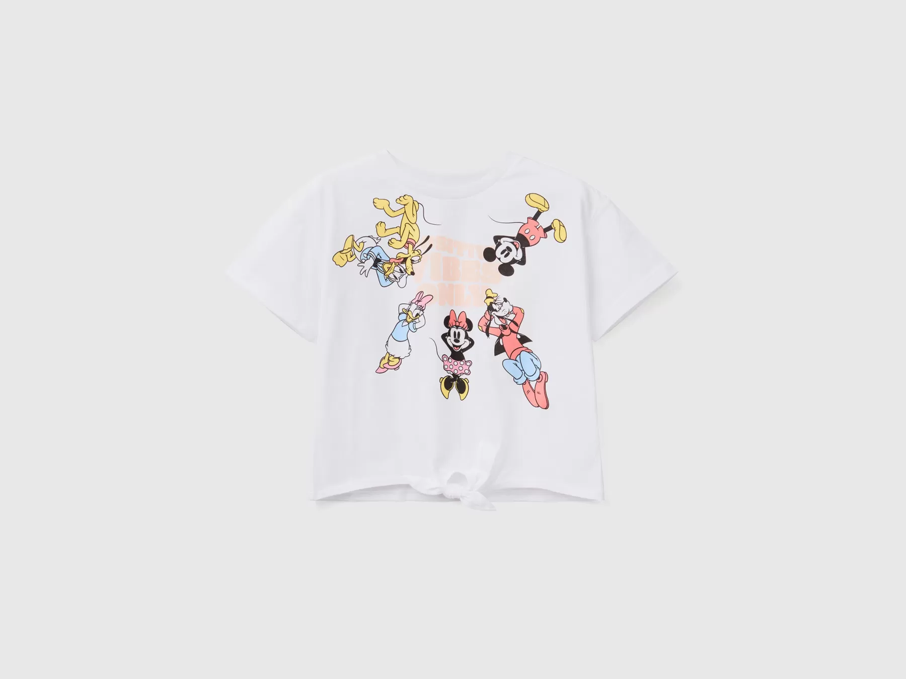 Benetton T-Shirt Disney Con Nodo Bianco Hot