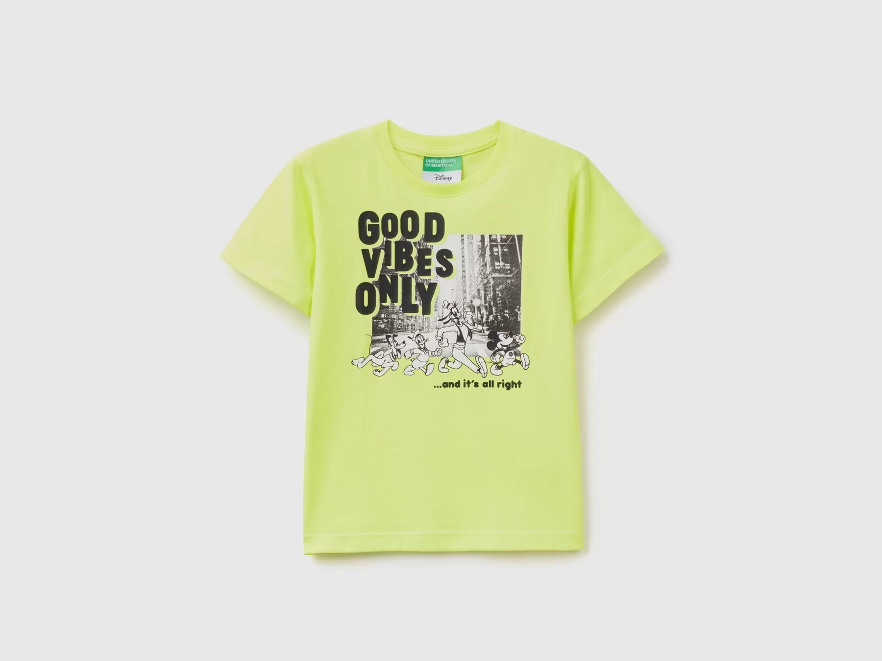 Benetton T-Shirt Disney Regular Fit Giallo Fluo Store