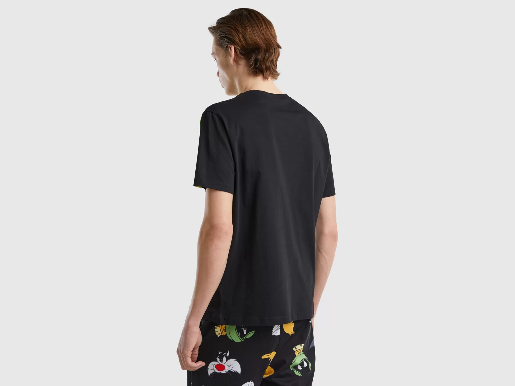 Benetton T-Shirt Girocollo Looney Tunes Nero Outlet