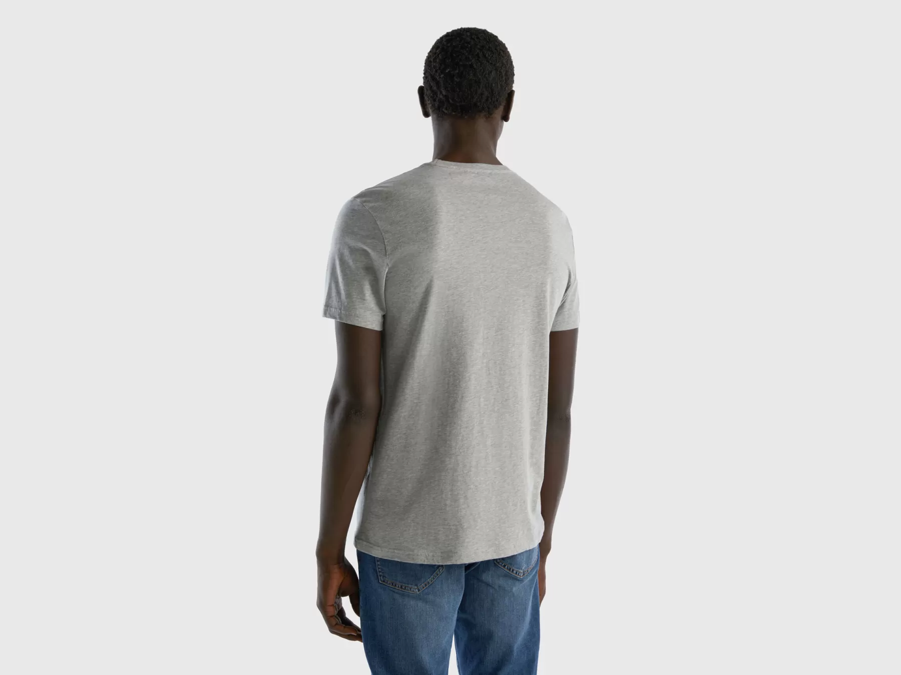 Benetton T-Shirt Grigio Melange Grigio Chiaro Clearance