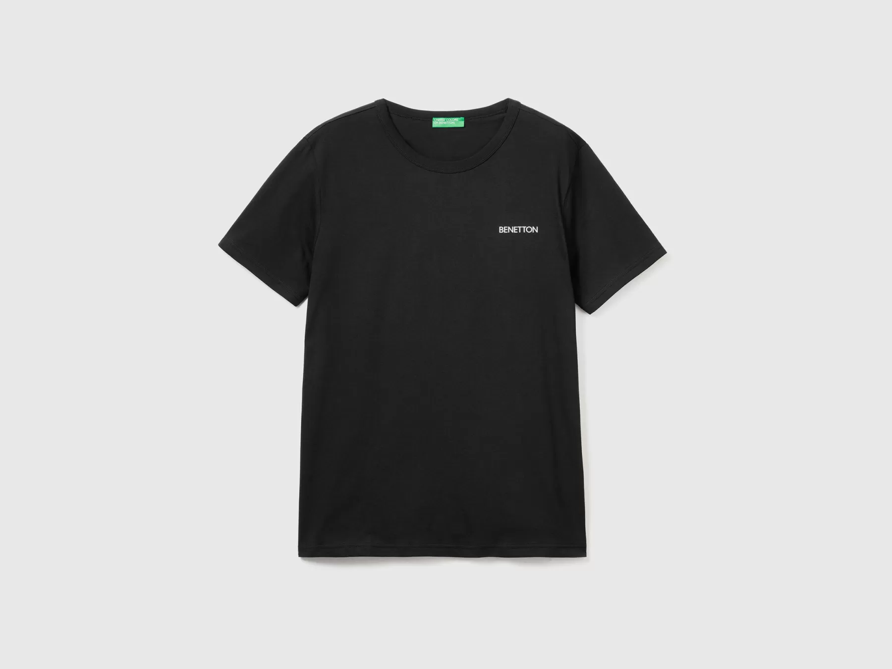 Benetton T-Shirt In Cotone Bio Con Stampa Logo Nero Store