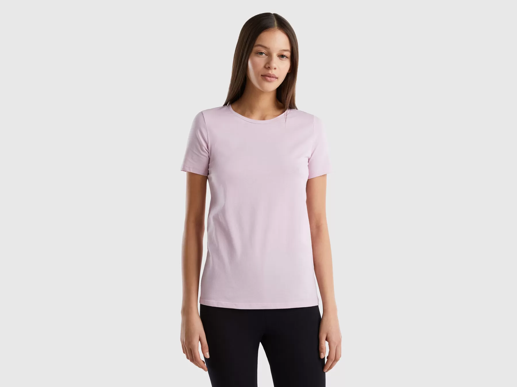 Benetton T-Shirt In Cotone Bio Super Stretch Lilla Discount