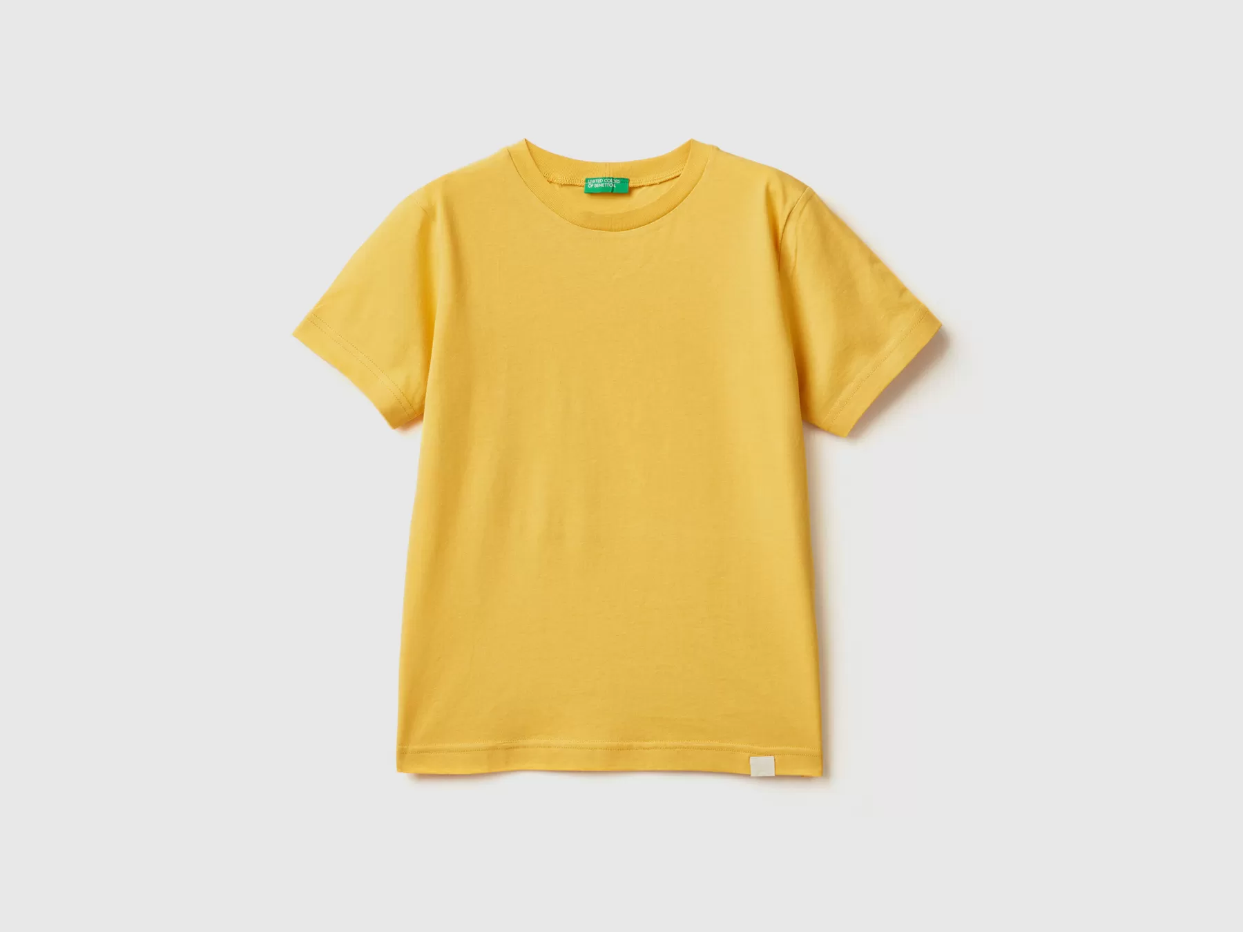 Benetton T-Shirt In Cotone Biologico Giallo Best