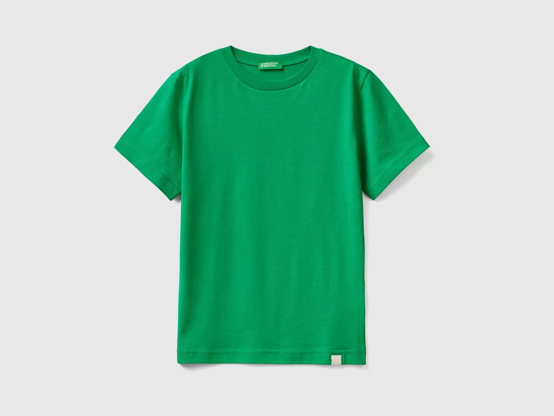 Benetton T-Shirt In Cotone Biologico Verde Outlet