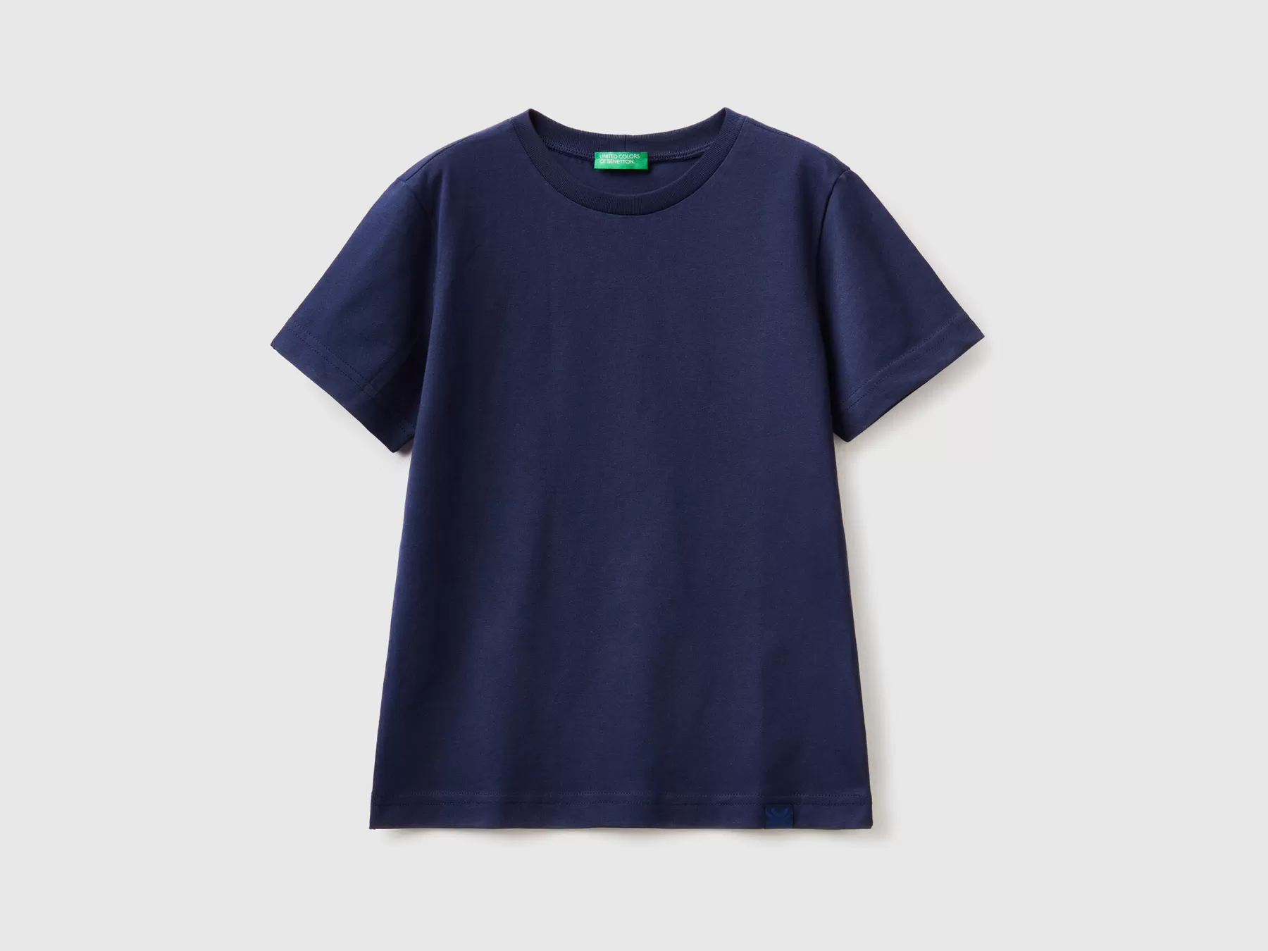 Benetton T-Shirt In Cotone Biologico Blu Scuro Fashion