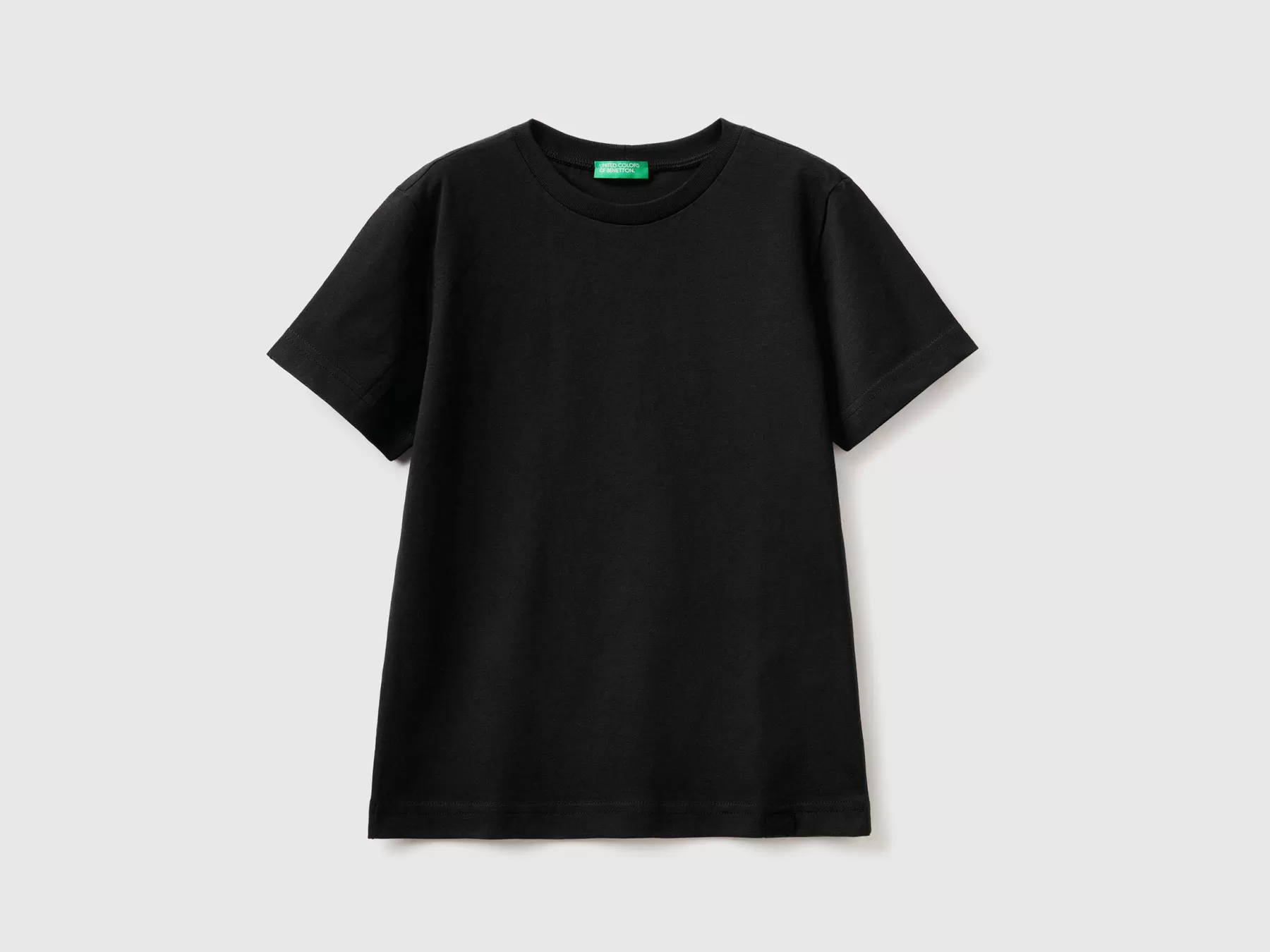 Benetton T-Shirt In Cotone Biologico Nero Fashion