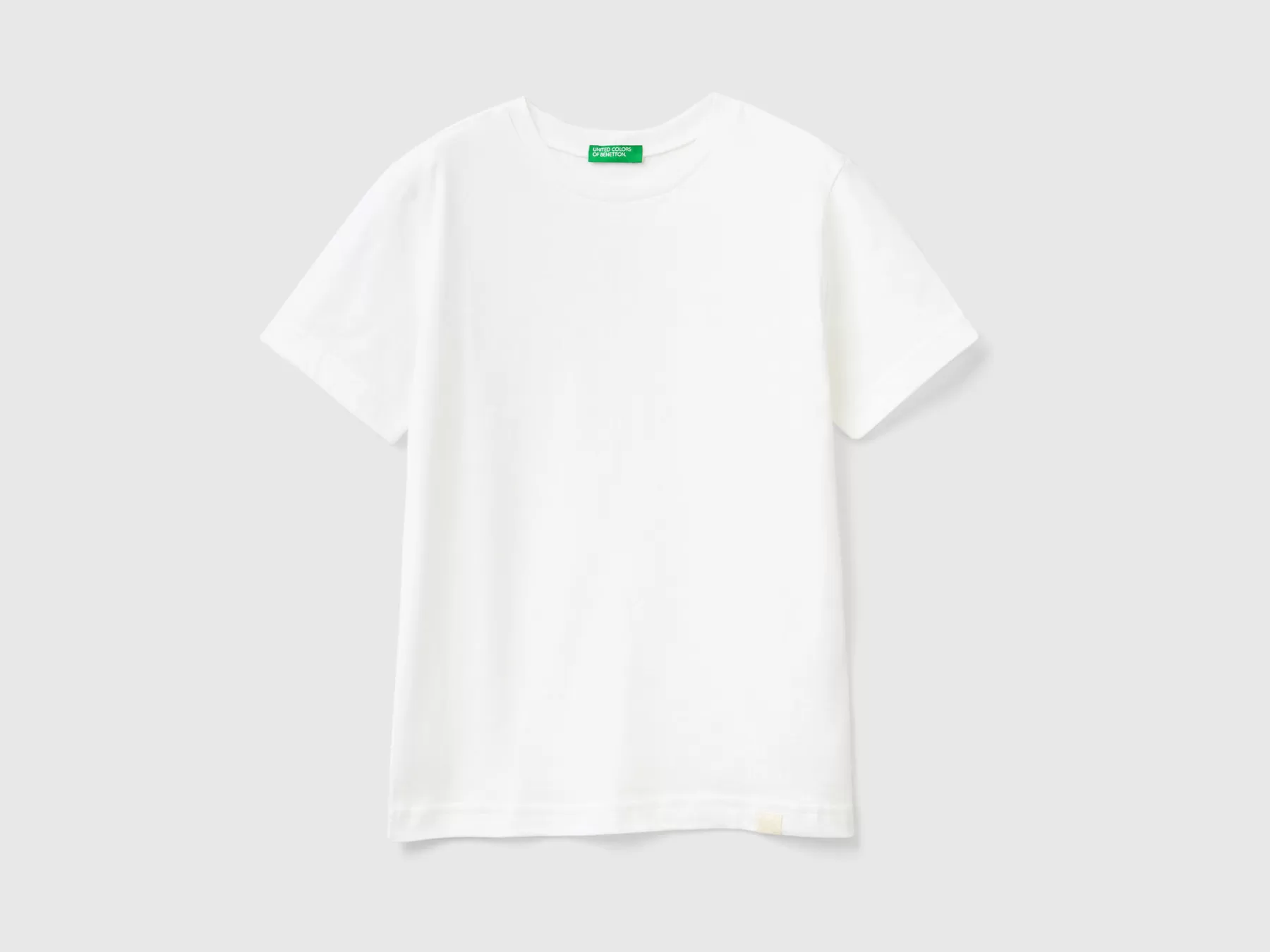 Benetton T-Shirt In Cotone Biologico Bianco Hot