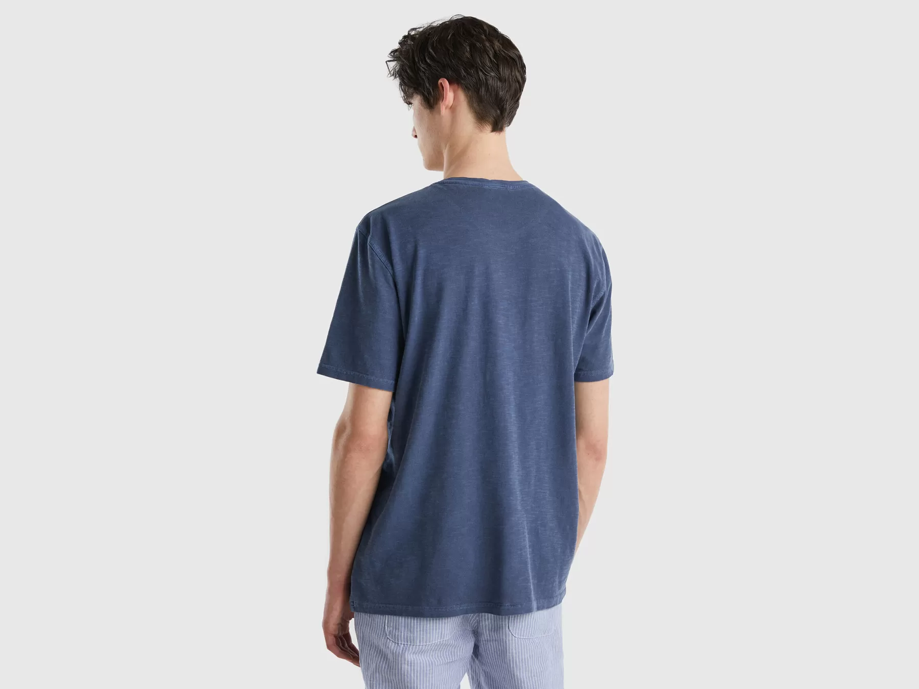 Benetton T-Shirt In Cotone Leggero Blu Scuro Cheap