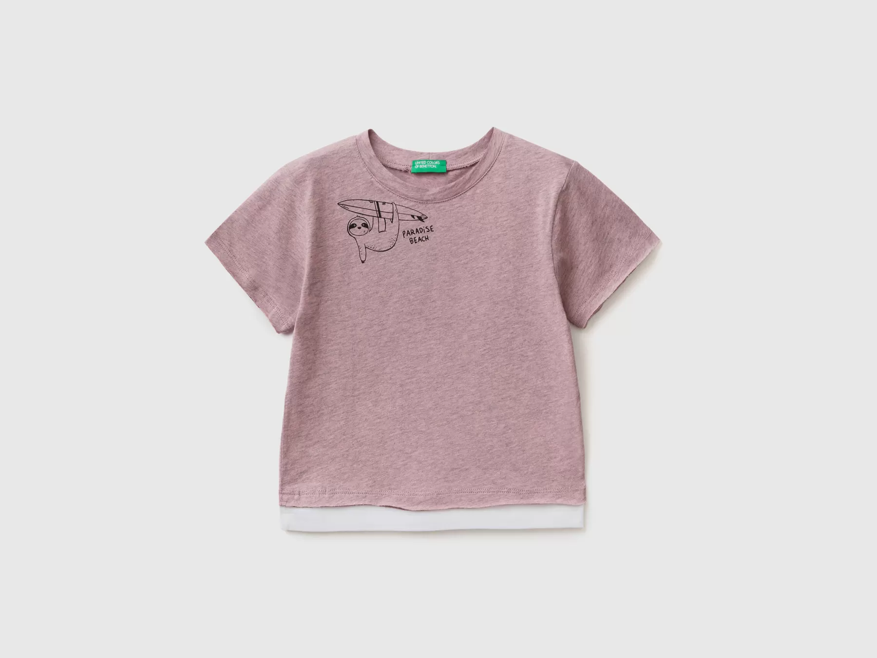 Benetton T-Shirt In Cotone Melange Rosa Store