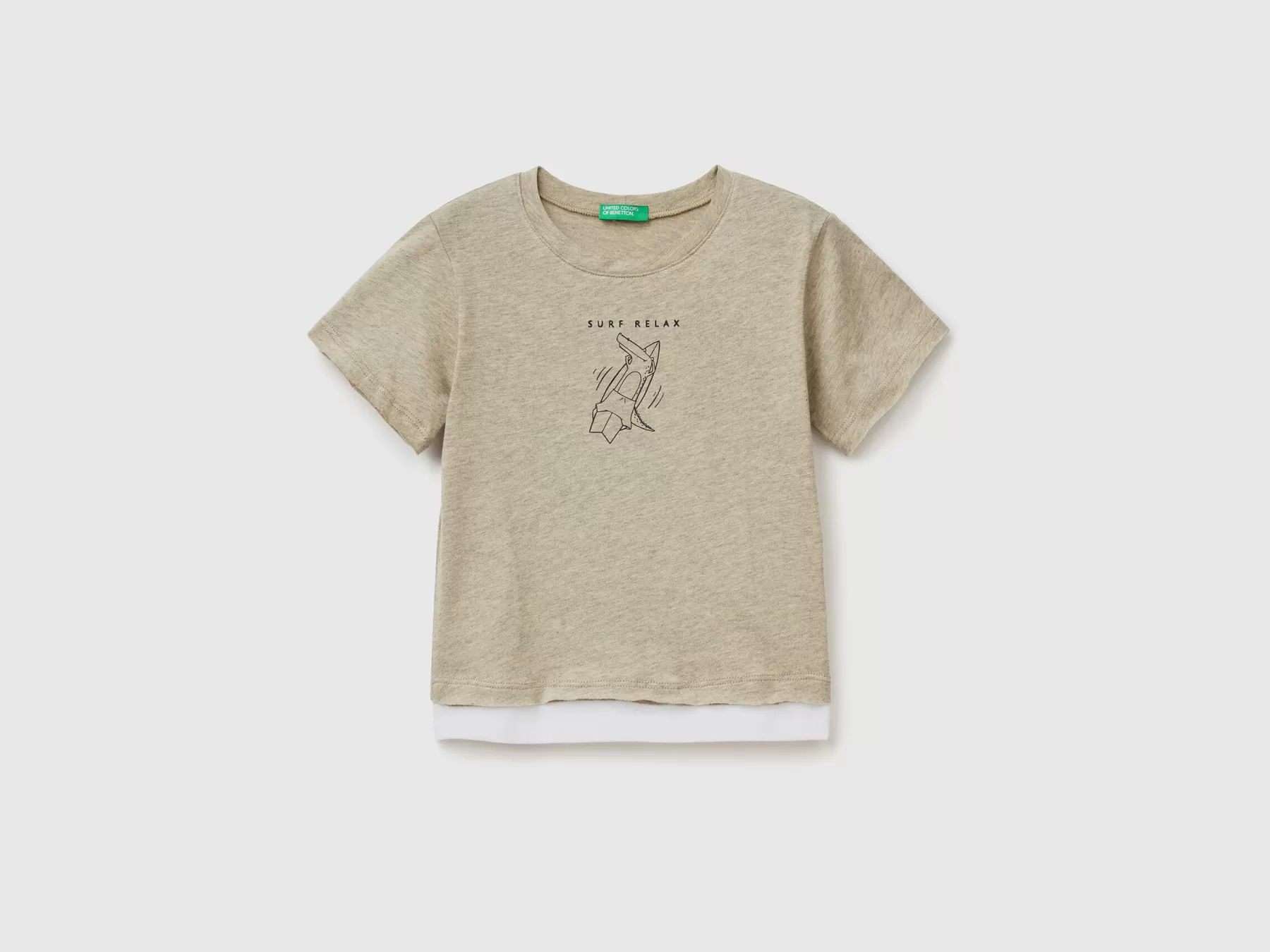 Benetton T-Shirt In Cotone Melange Beige Sale