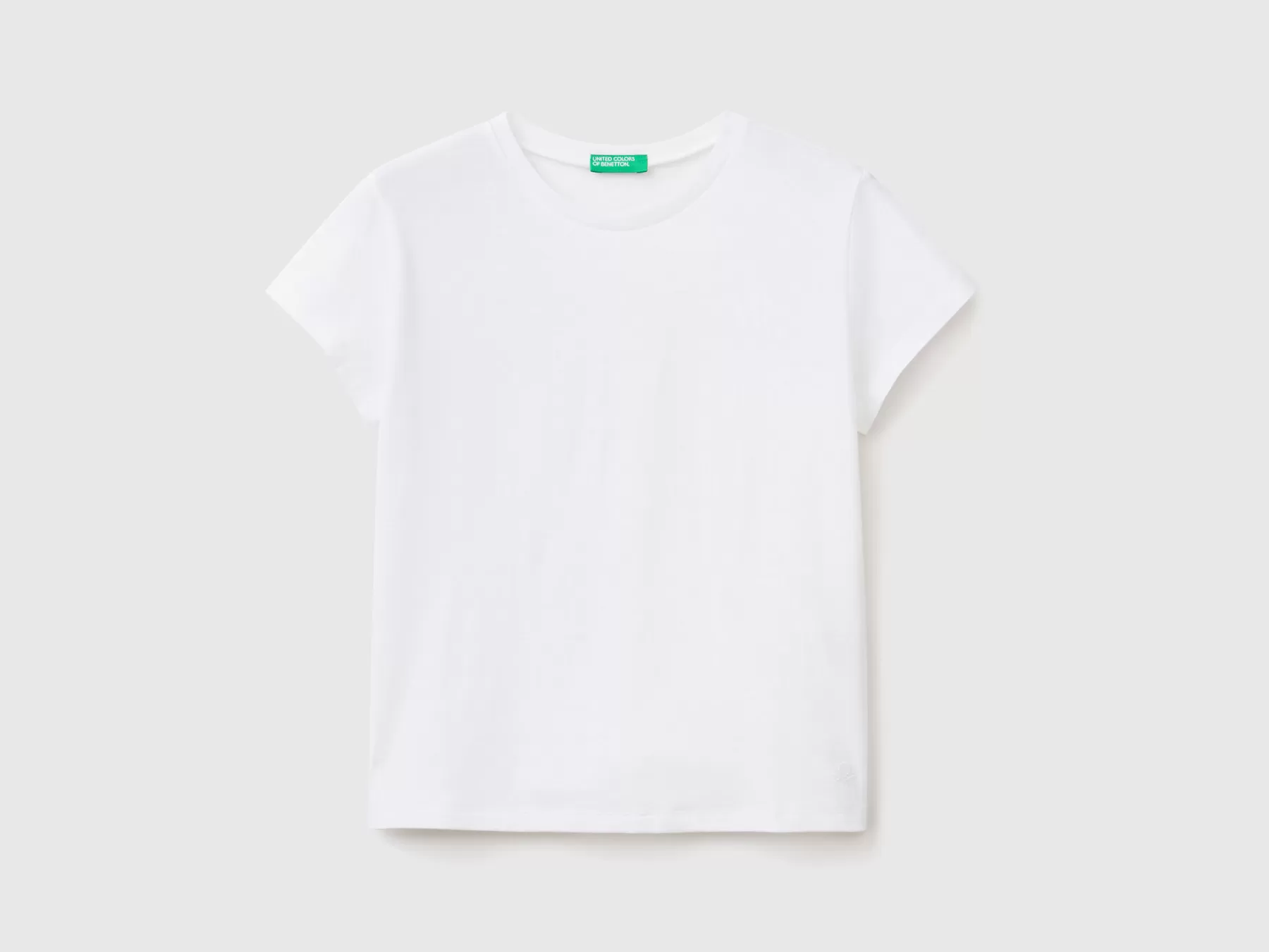 Benetton T-Shirt In Puro Cotone Bio Bianco Cheap