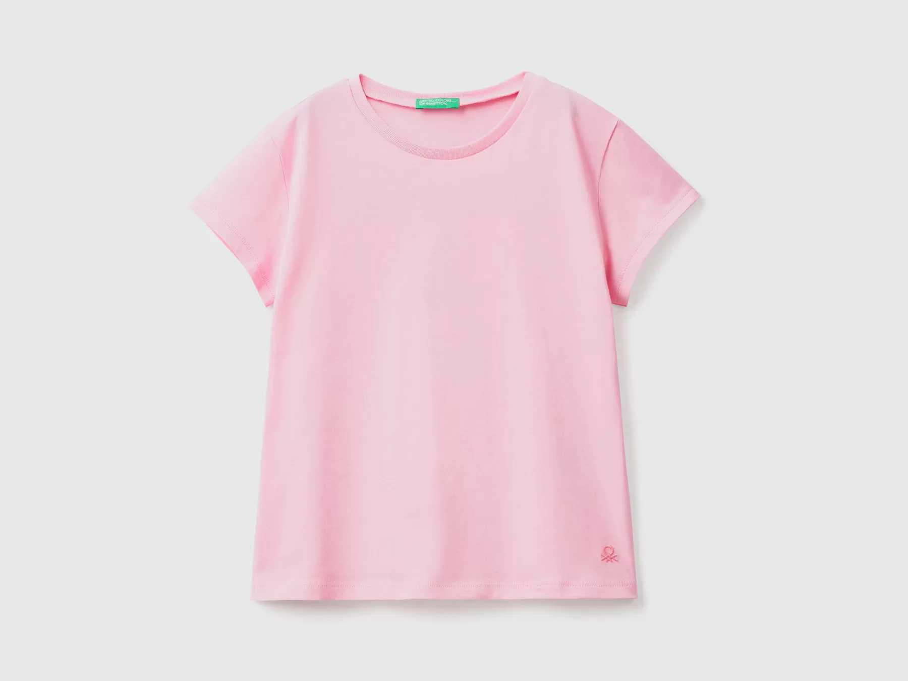 Benetton T-Shirt In Puro Cotone Bio Rosa Cheap