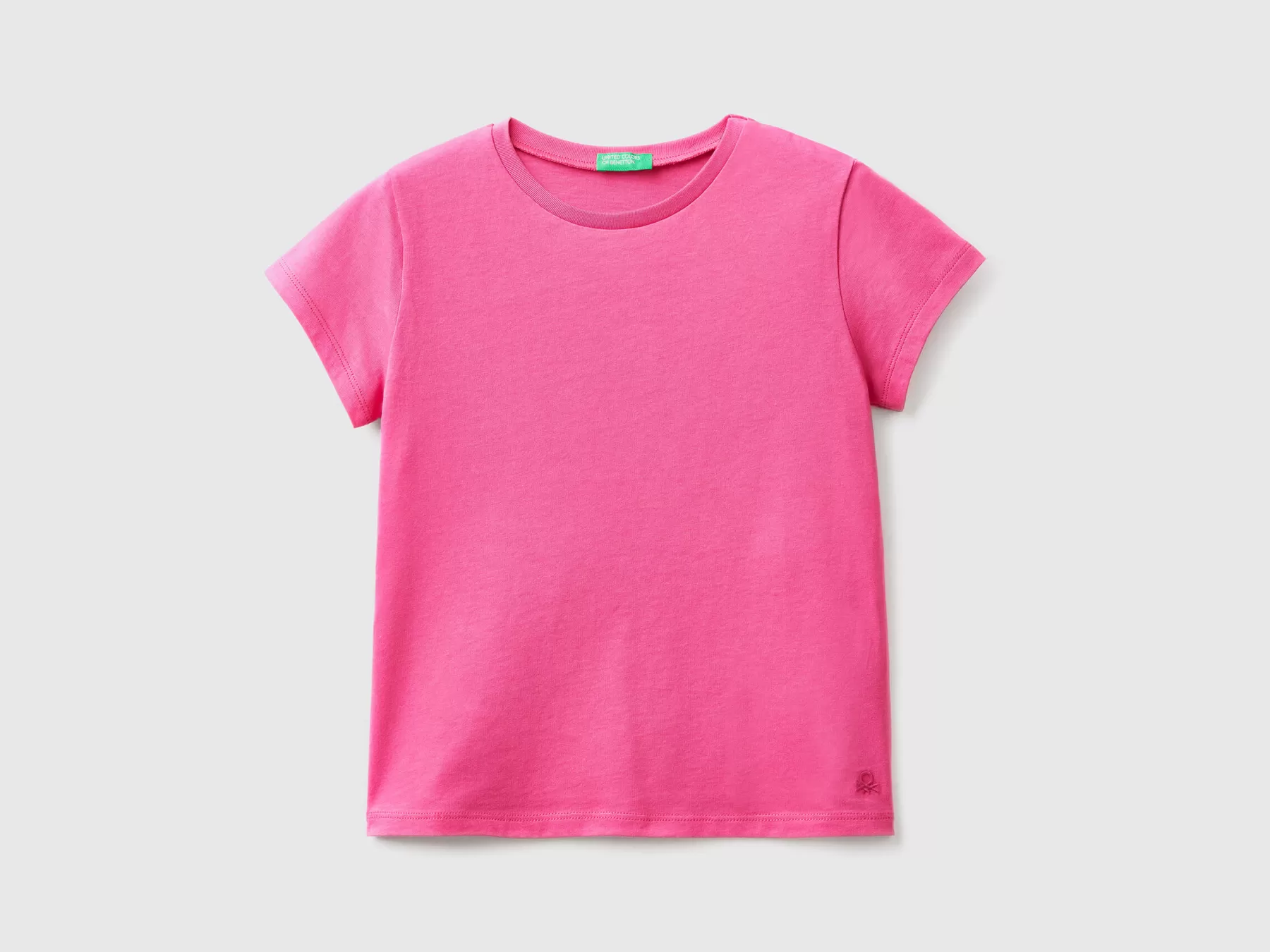 Benetton T-Shirt In Puro Cotone Bio Fucsia Cheap