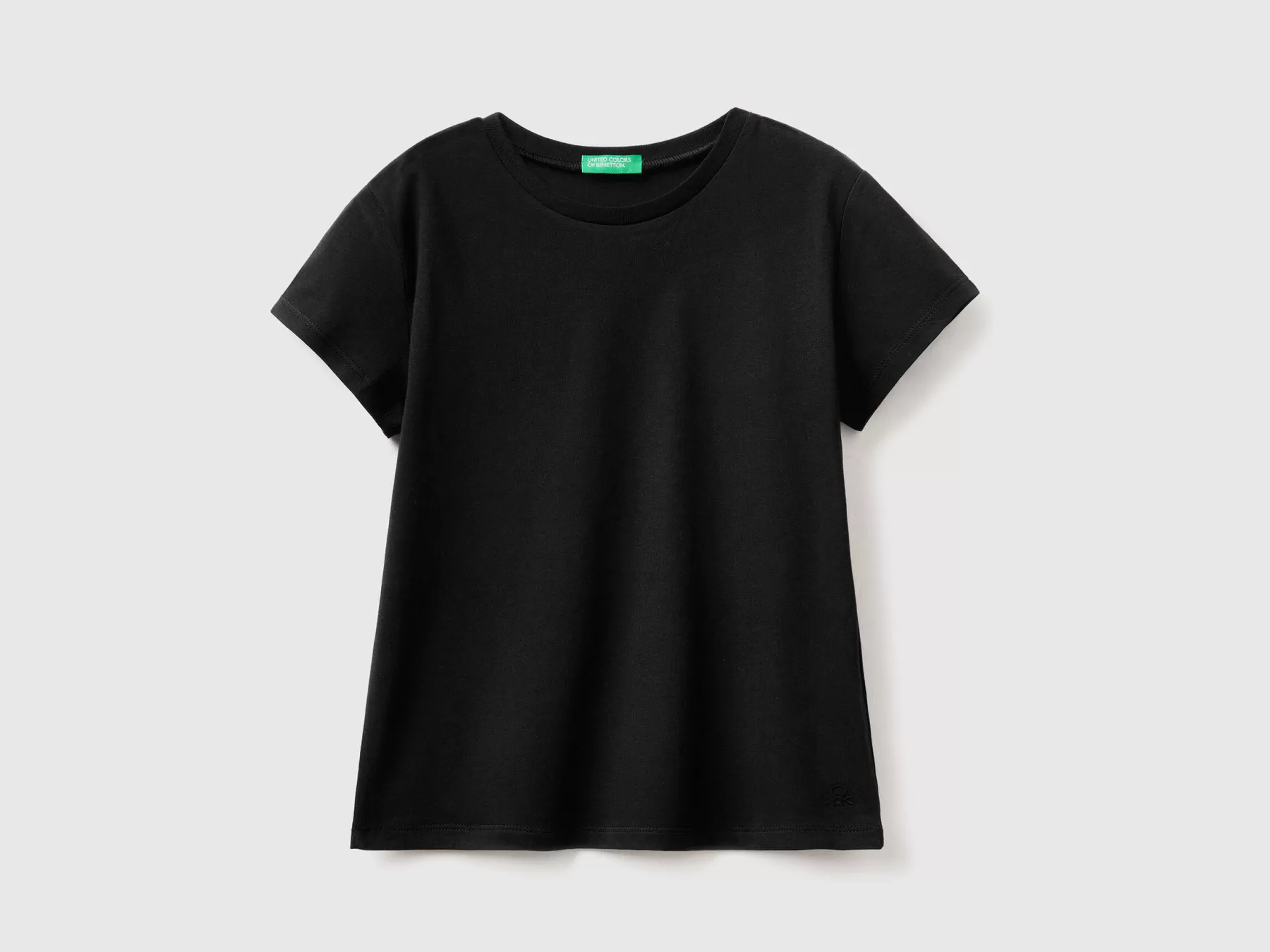 Benetton T-Shirt In Puro Cotone Bio Nero Best