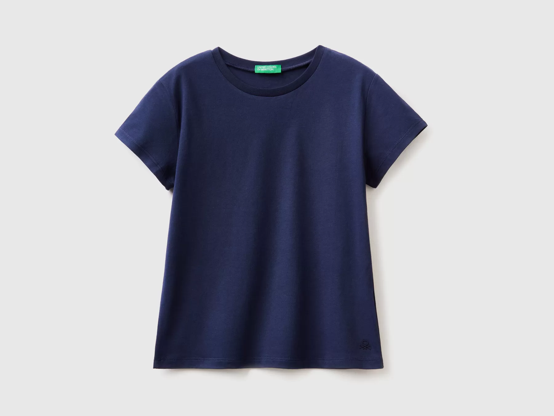 Benetton T-Shirt In Puro Cotone Bio Blu Scuro Shop