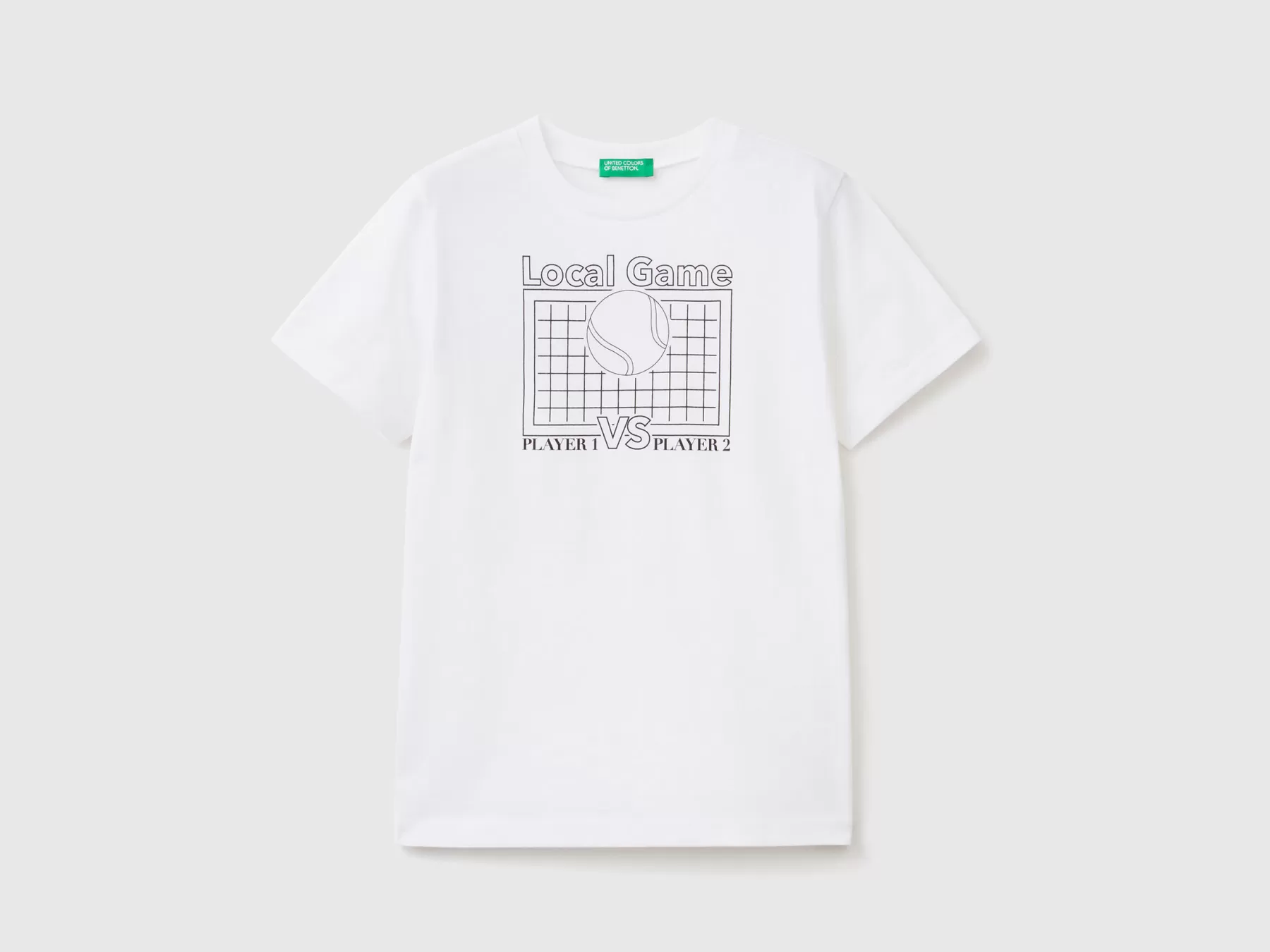 Benetton T-Shirt In Puro Cotone Con Stampa Bianco Best