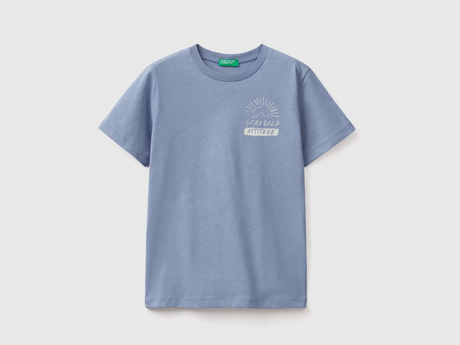 Benetton T-Shirt In Puro Cotone Con Stampa Avio Hot