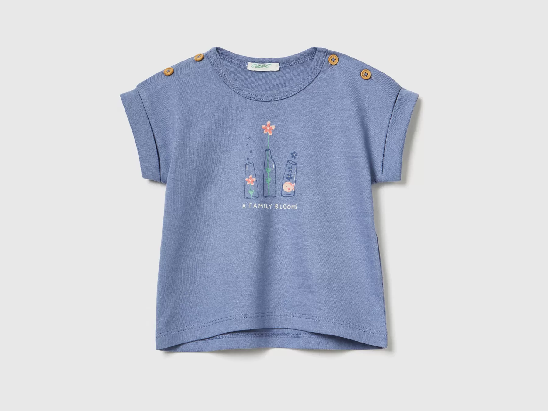 Benetton T-Shirt Manica Corta Con Stampa Avio Best