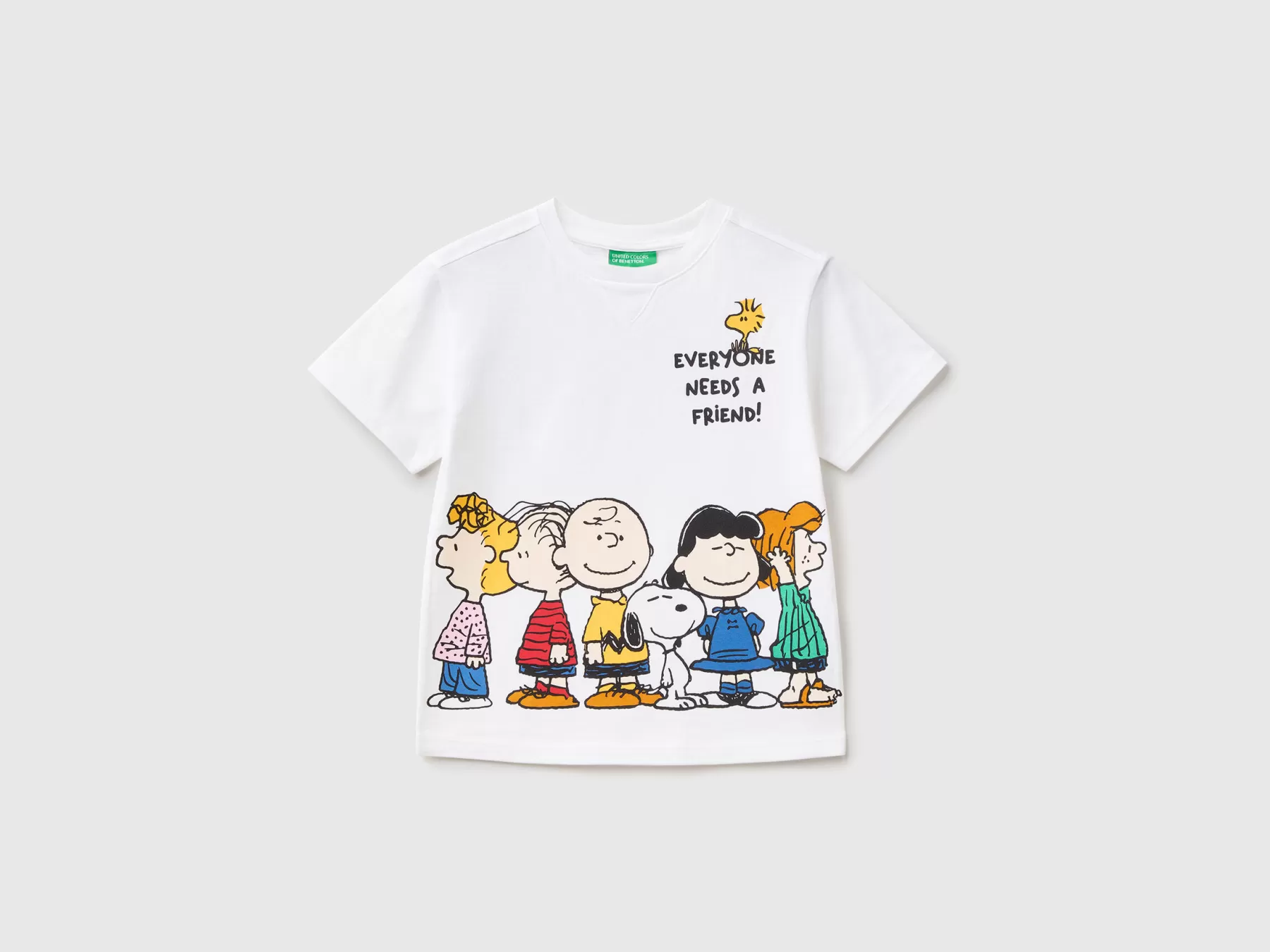 Benetton T-Shirt Peanuts Manica Corta Bianco Outlet