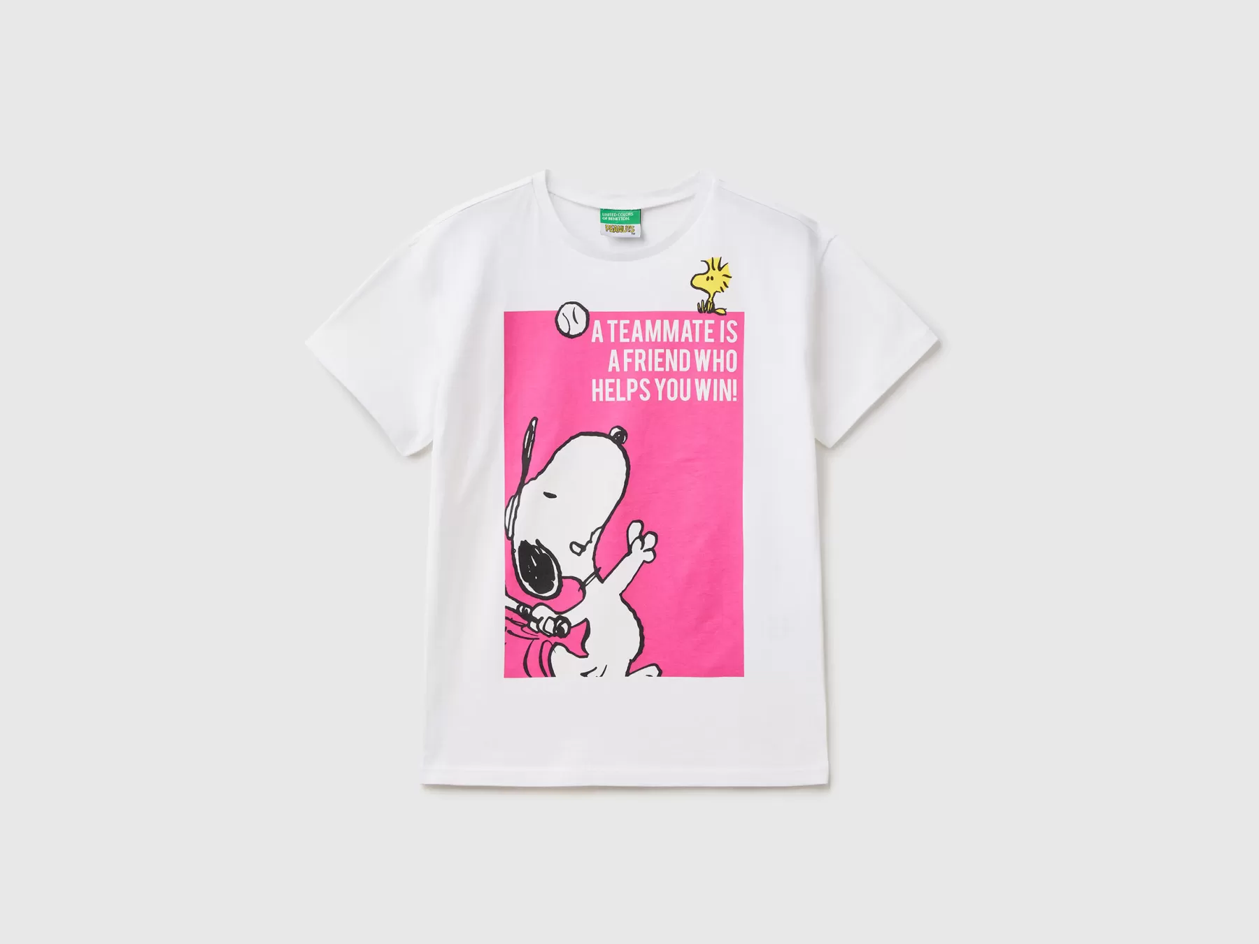 Benetton T-Shirt Peanuts Over Fit Bianco Discount