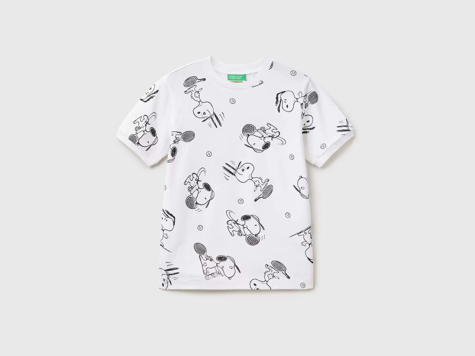 Benetton T-Shirt Snoopy A Manica Corta Bianco Discount