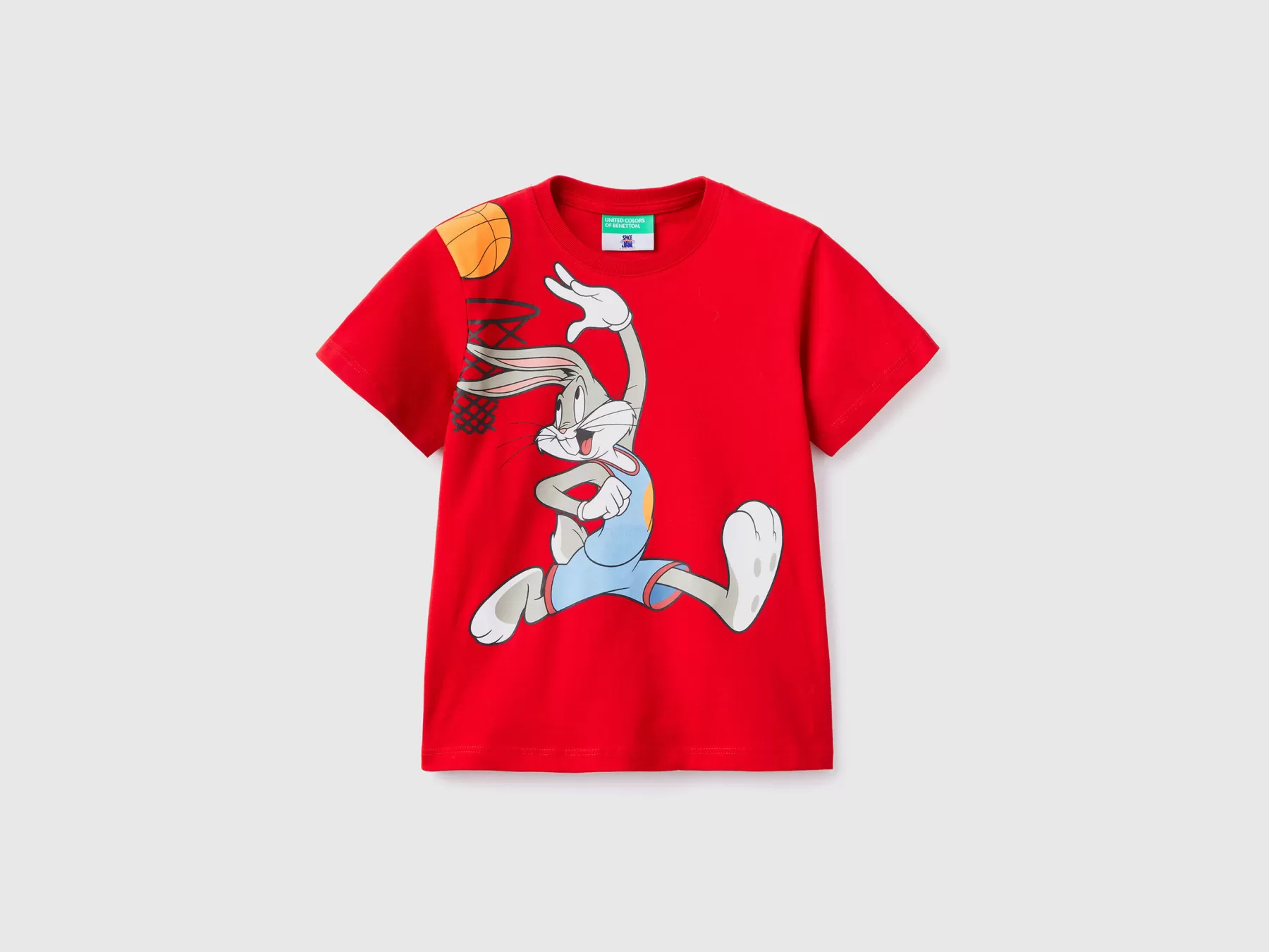 Benetton T-Shirt Space Jam A Manica Corta Rosso Clearance