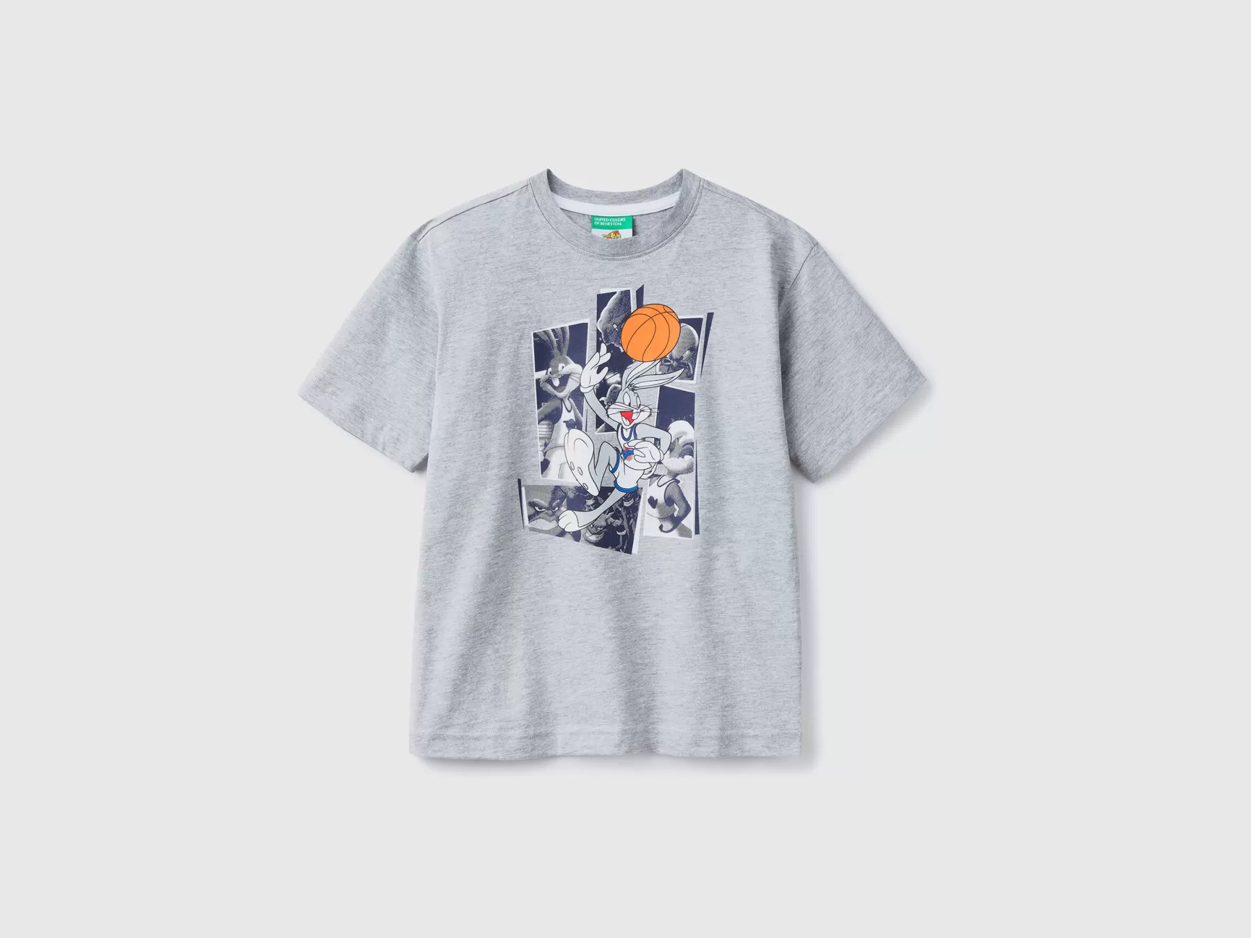 Benetton T-Shirt Space Jam Con Stampa Fotografica Grigio Chiaro Discount