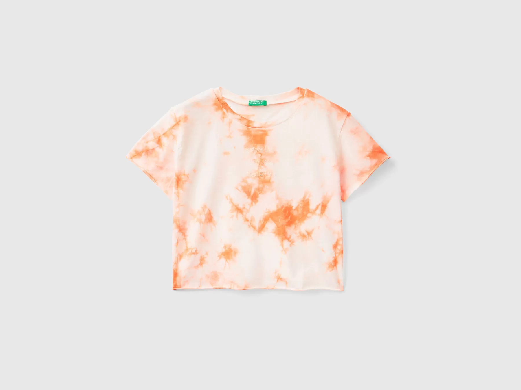 Benetton T-Shirt Tye-Dye Con Ricamo Rosa Tenue Clearance