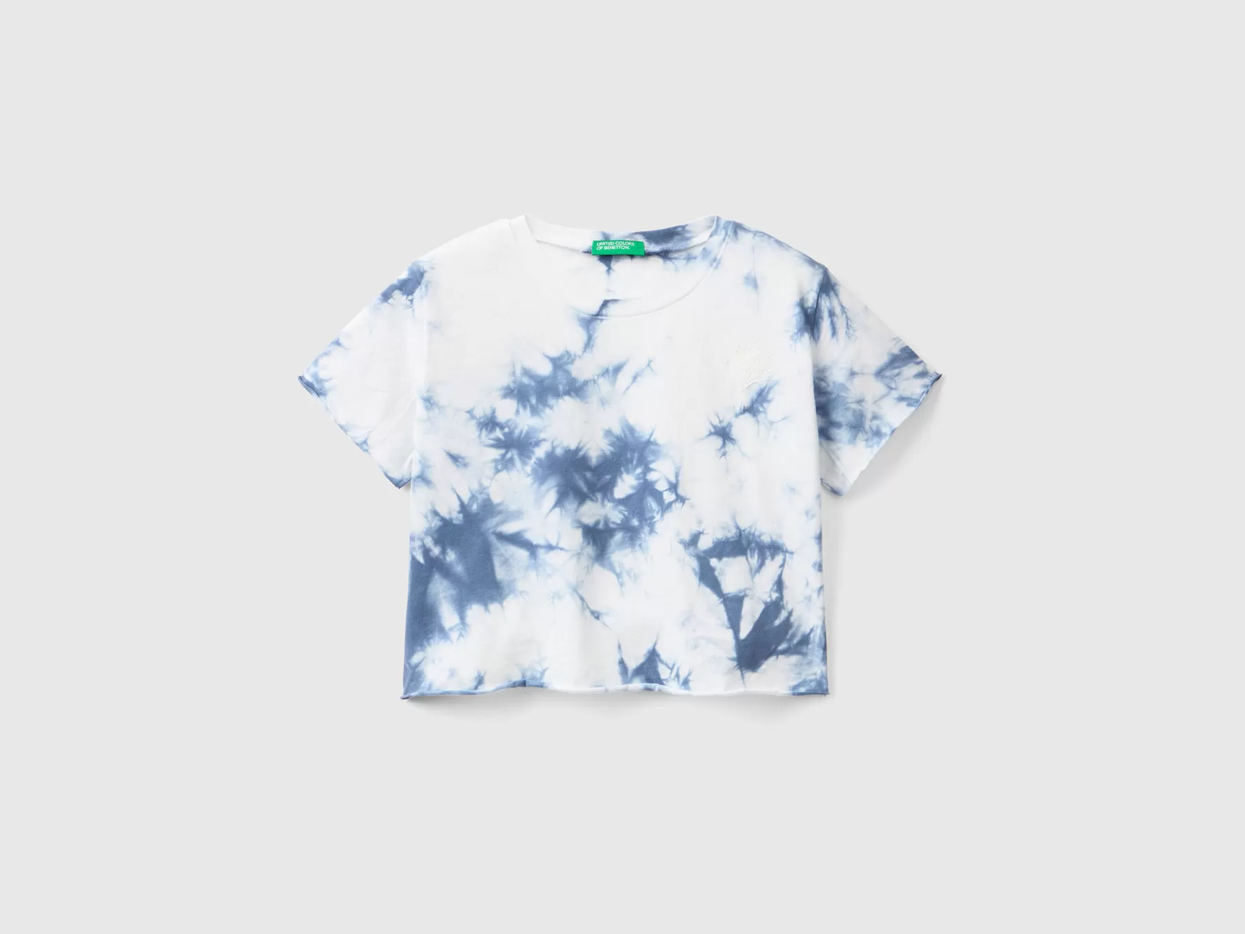 Benetton T-Shirt Tye-Dye Con Ricamo Avio Cheap