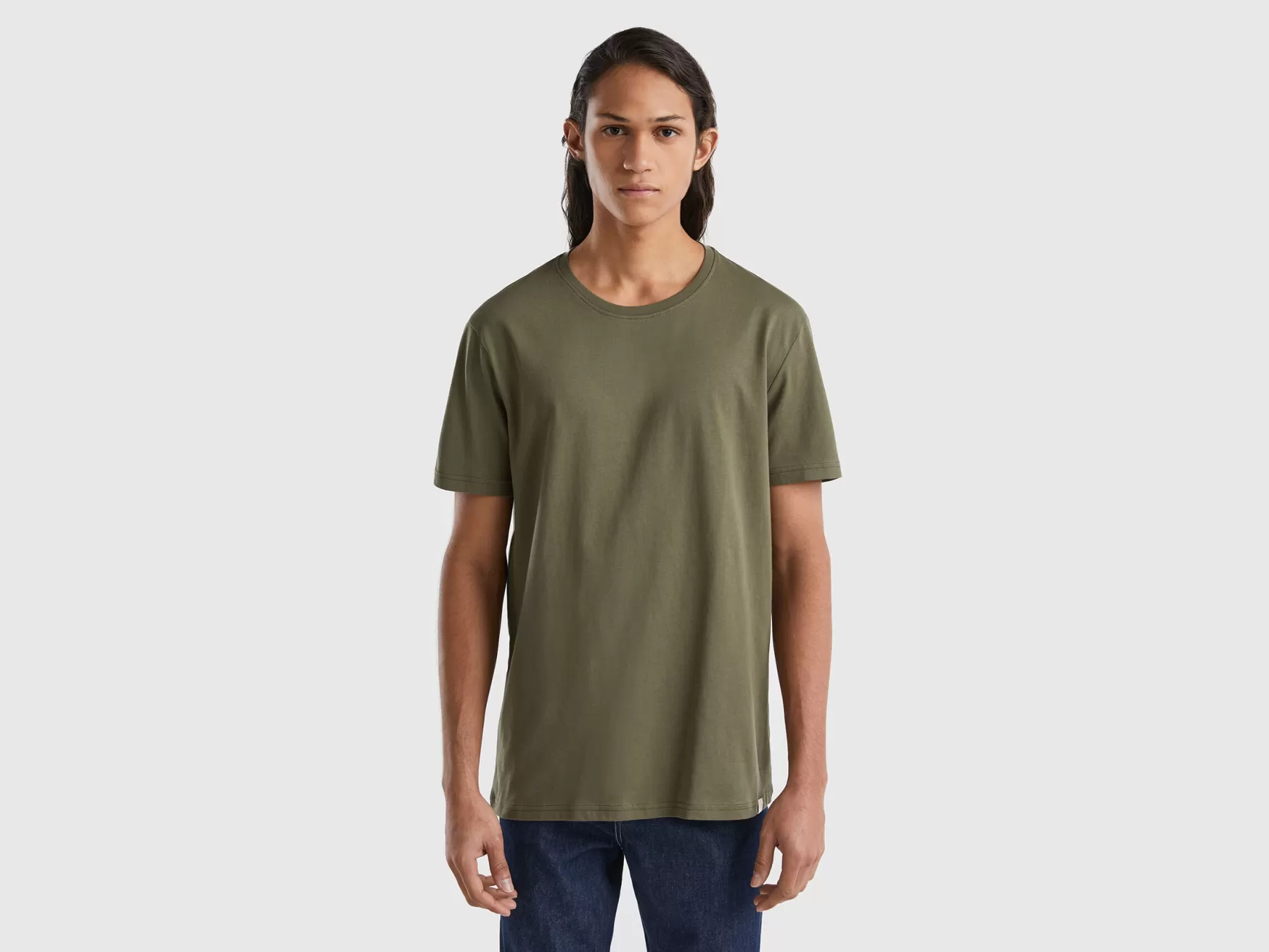 Benetton T-Shirt Verde Verde Militare Discount