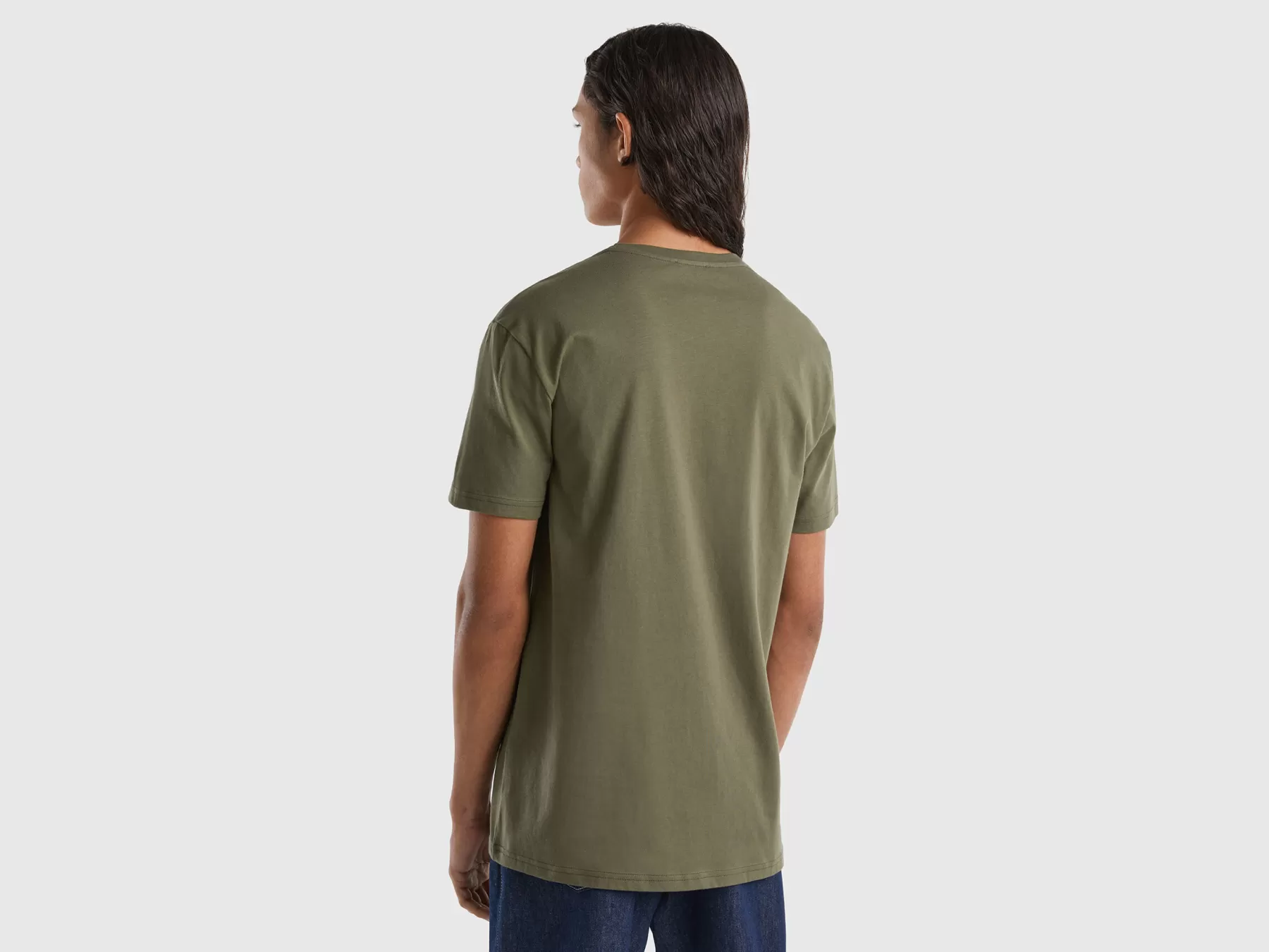 Benetton T-Shirt Verde Verde Militare Discount