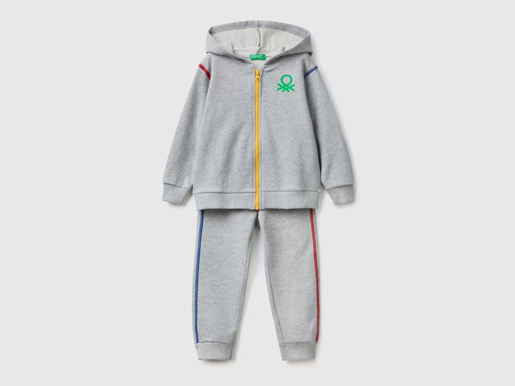 Benetton Tuta In Felpa 100% Cotone Grigio Chiaro Online