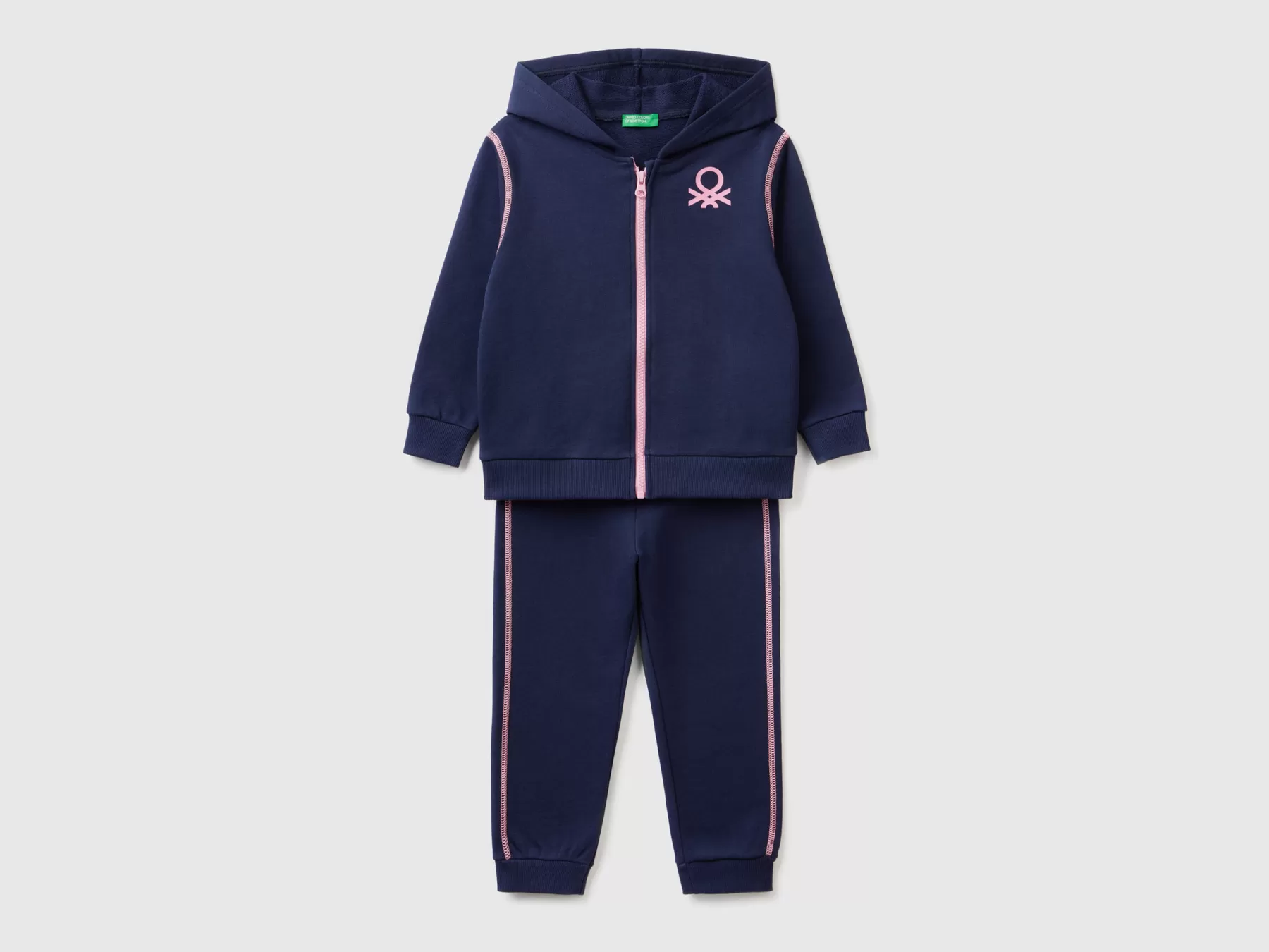 Benetton Tuta In Felpa 100% Cotone Blu Clearance