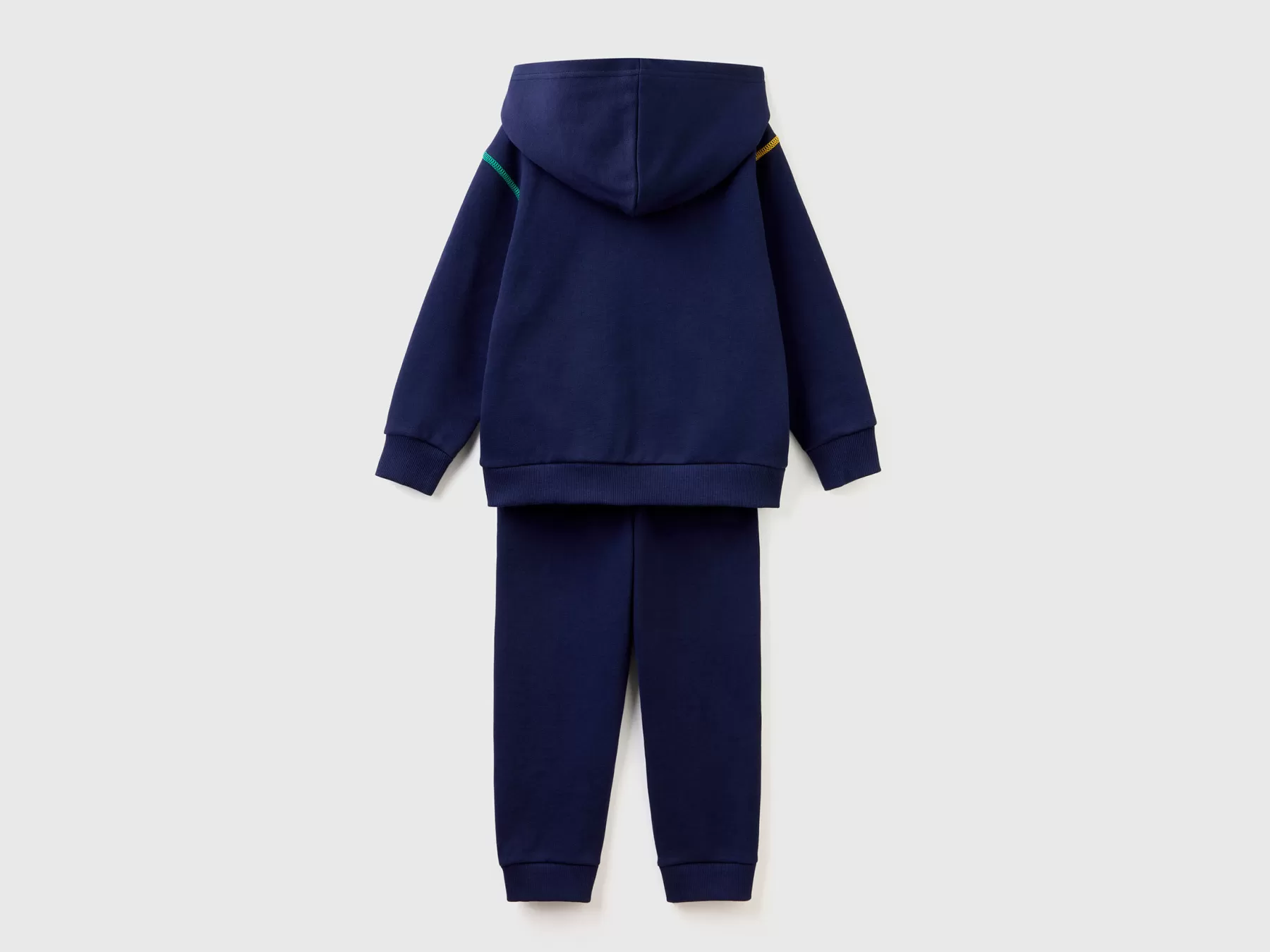 Benetton Tuta In Felpa 100% Cotone Blu Scuro Clearance