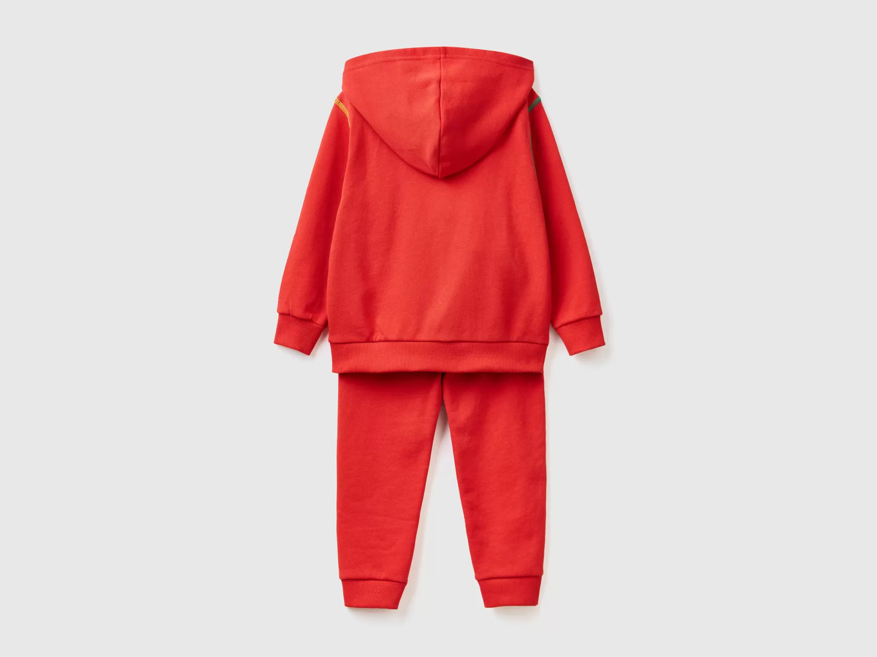 Benetton Tuta In Felpa 100% Cotone Rosso Outlet