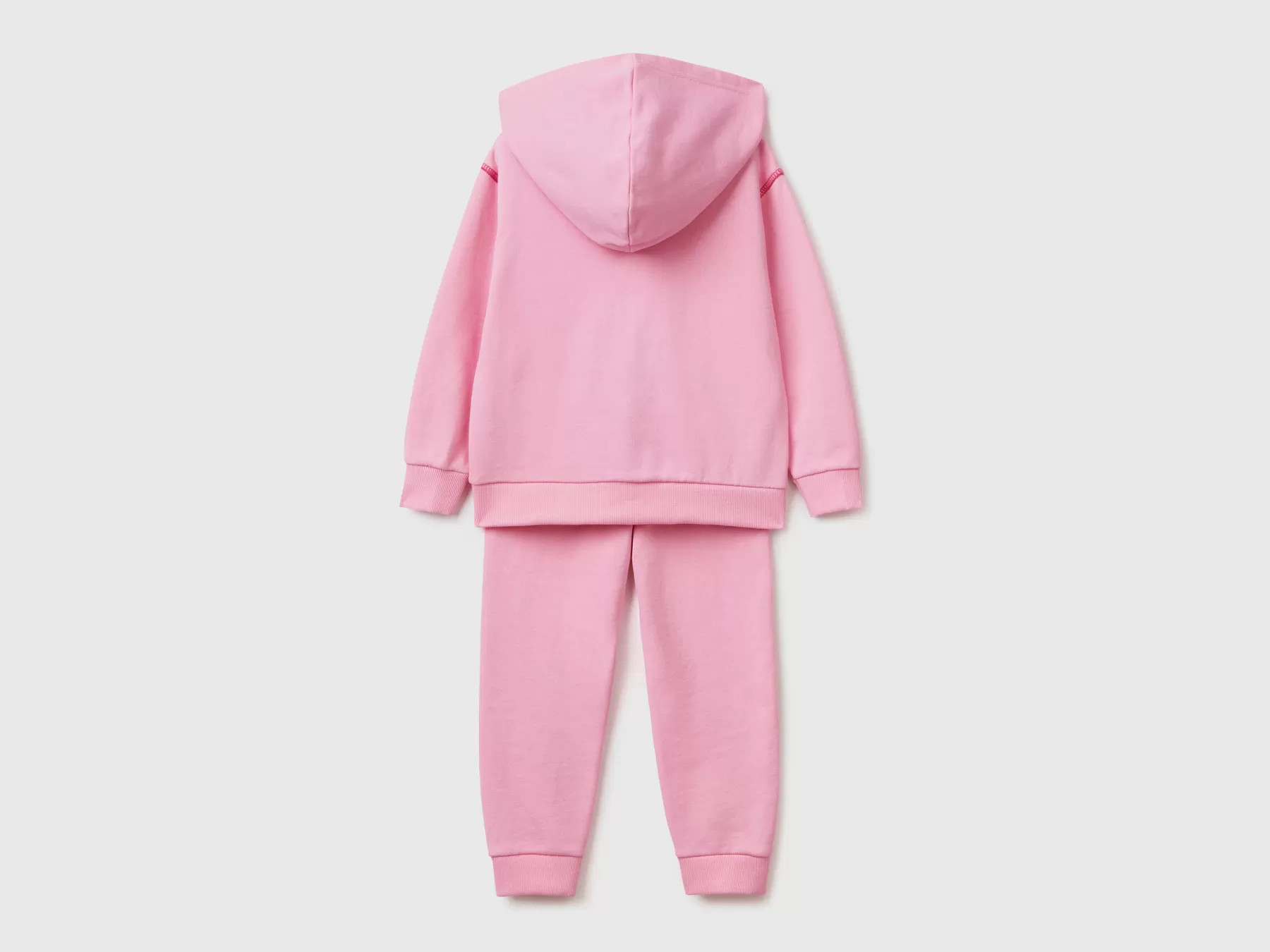 Benetton Tuta In Felpa 100% Cotone Rosa Online