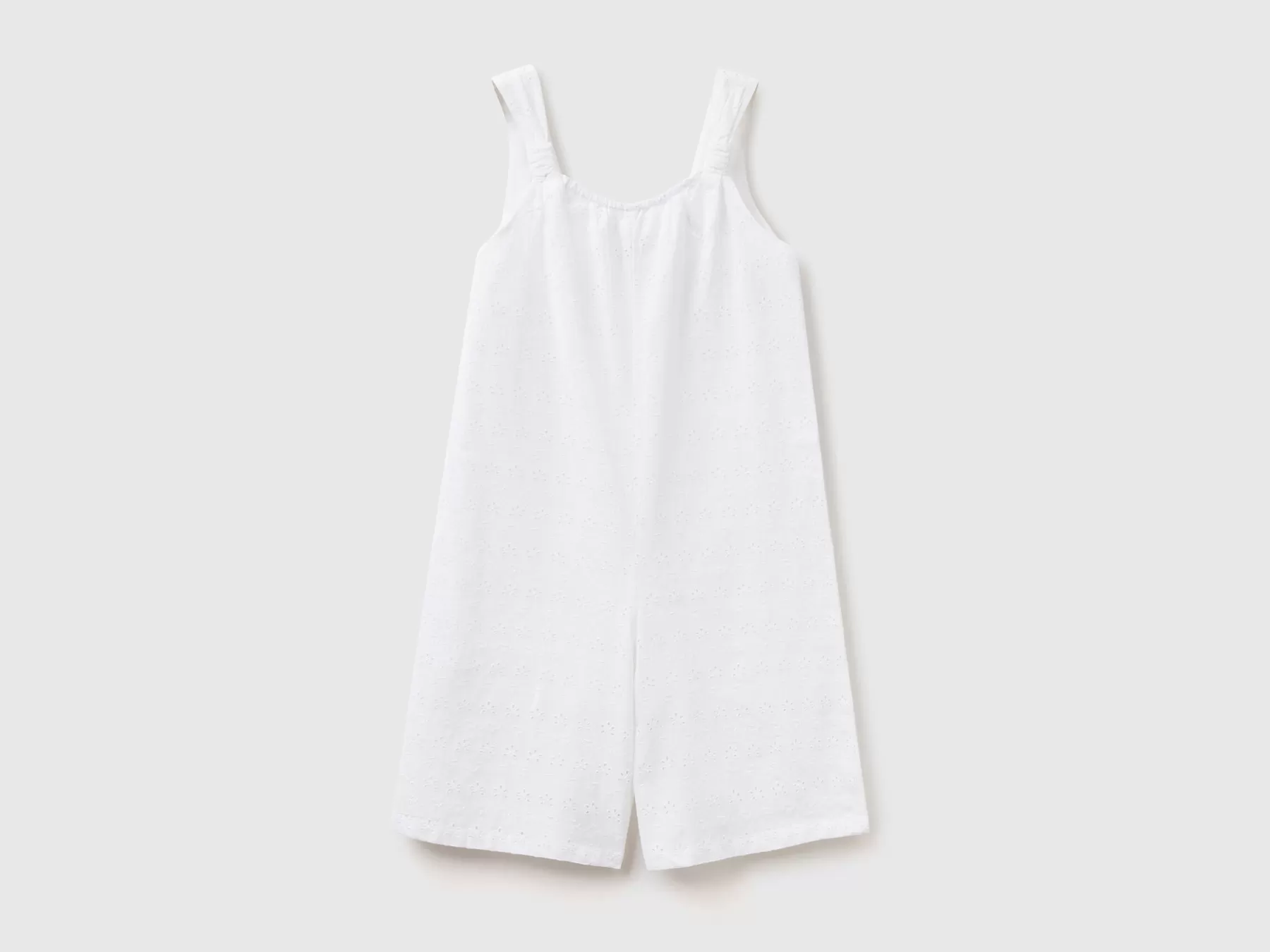 Benetton Tuta Midi Con Ricami Sangallo Bianco Best Sale